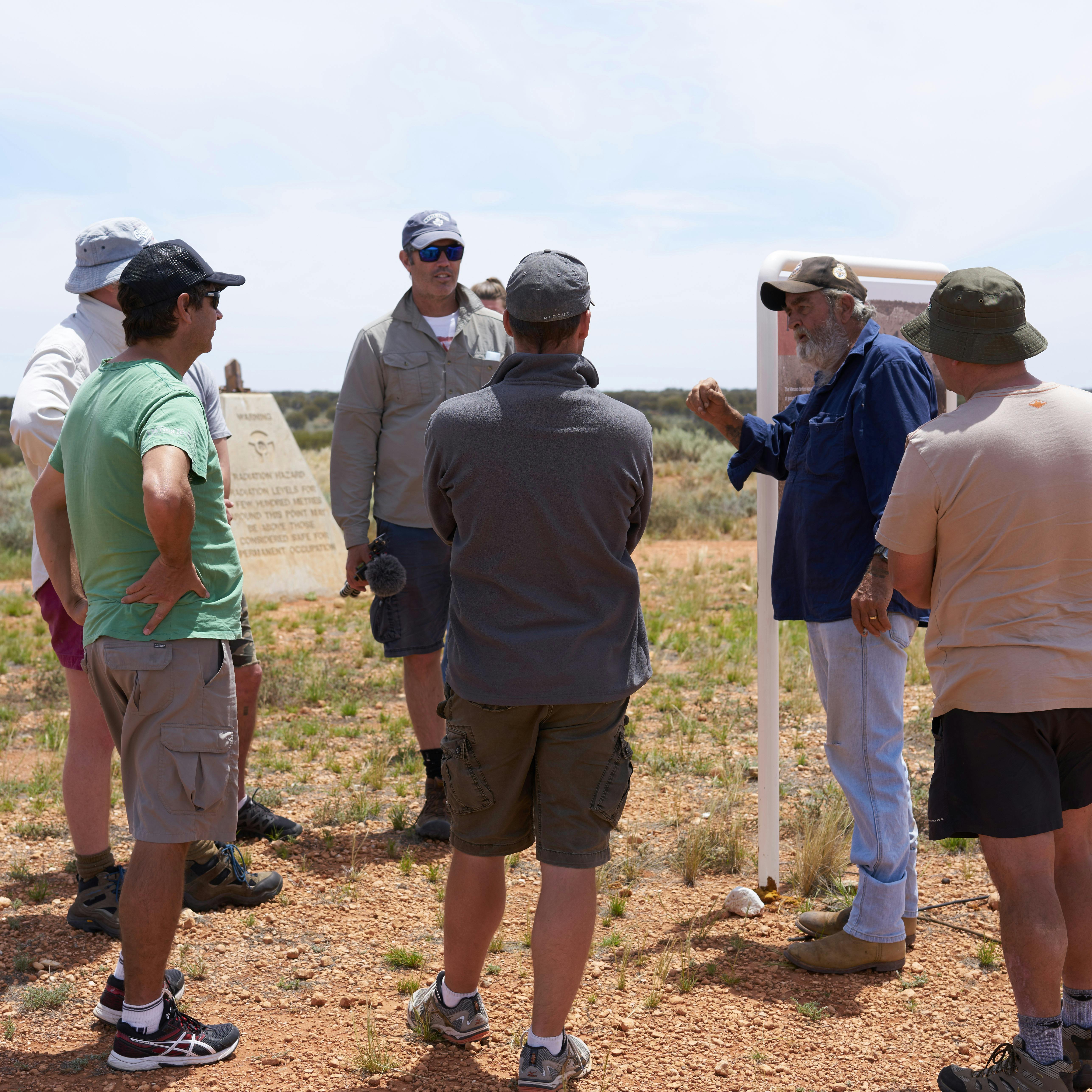 Robin talking to visitors