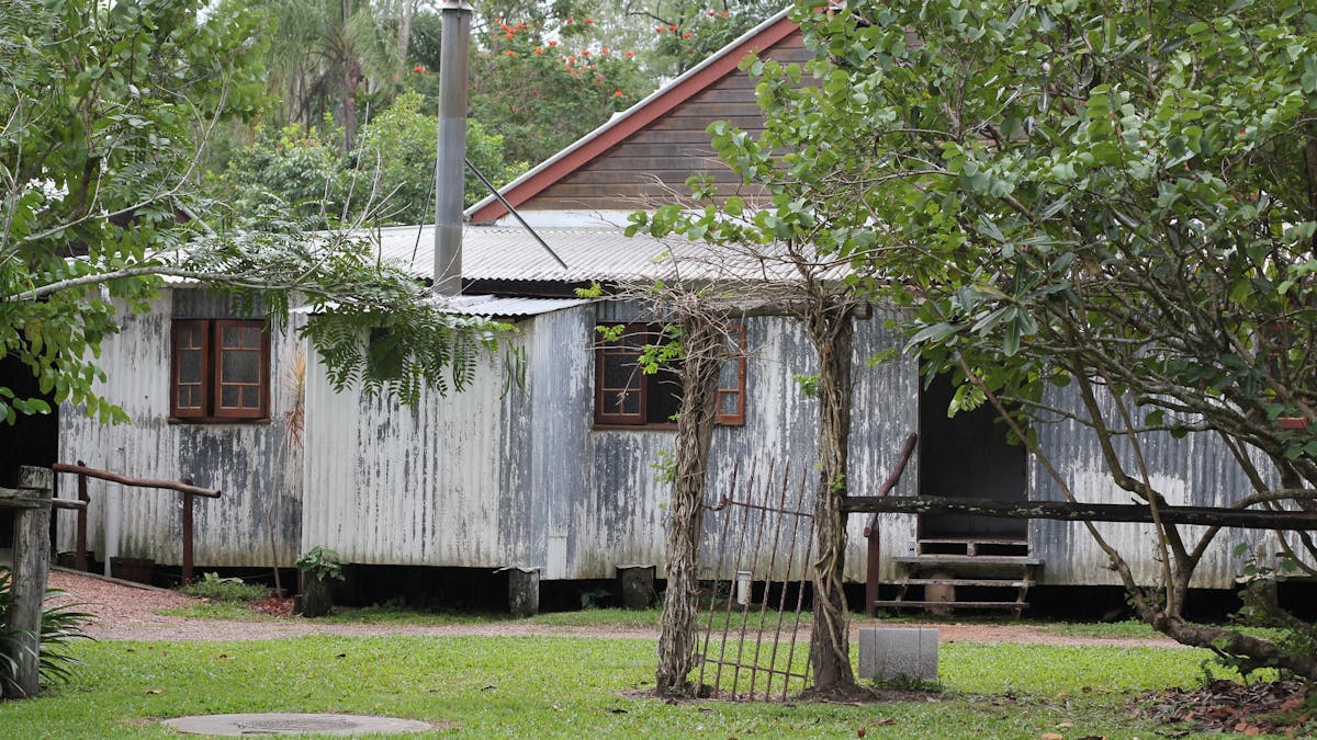 Another view of our very special heritage listed building. Enclosed with corrugated iron, circa 1950