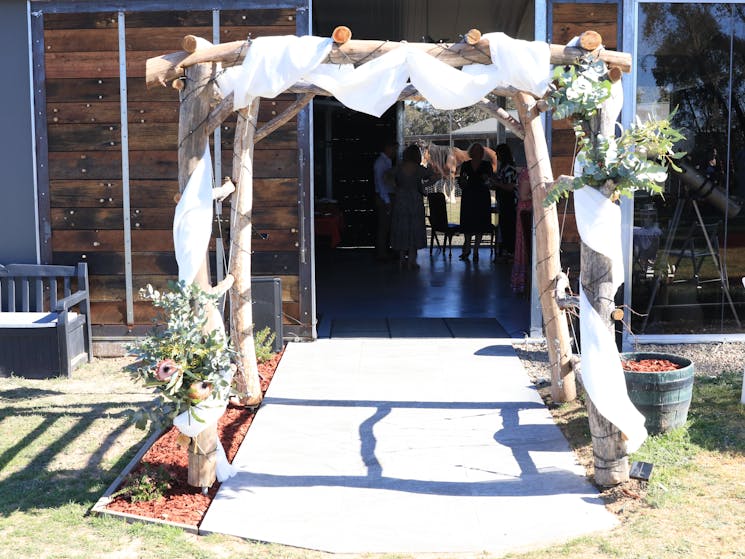 Arbour decorated for a wedding