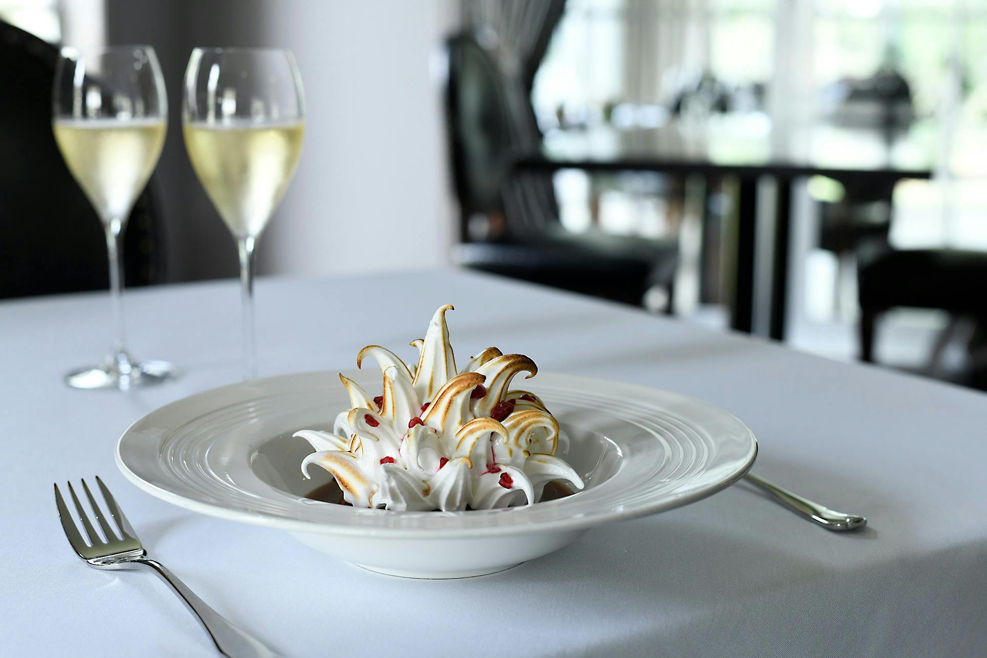 Toasted Hazelnut Meringue, Butterscotch Ice-Cream, Salted Caramel Sauce