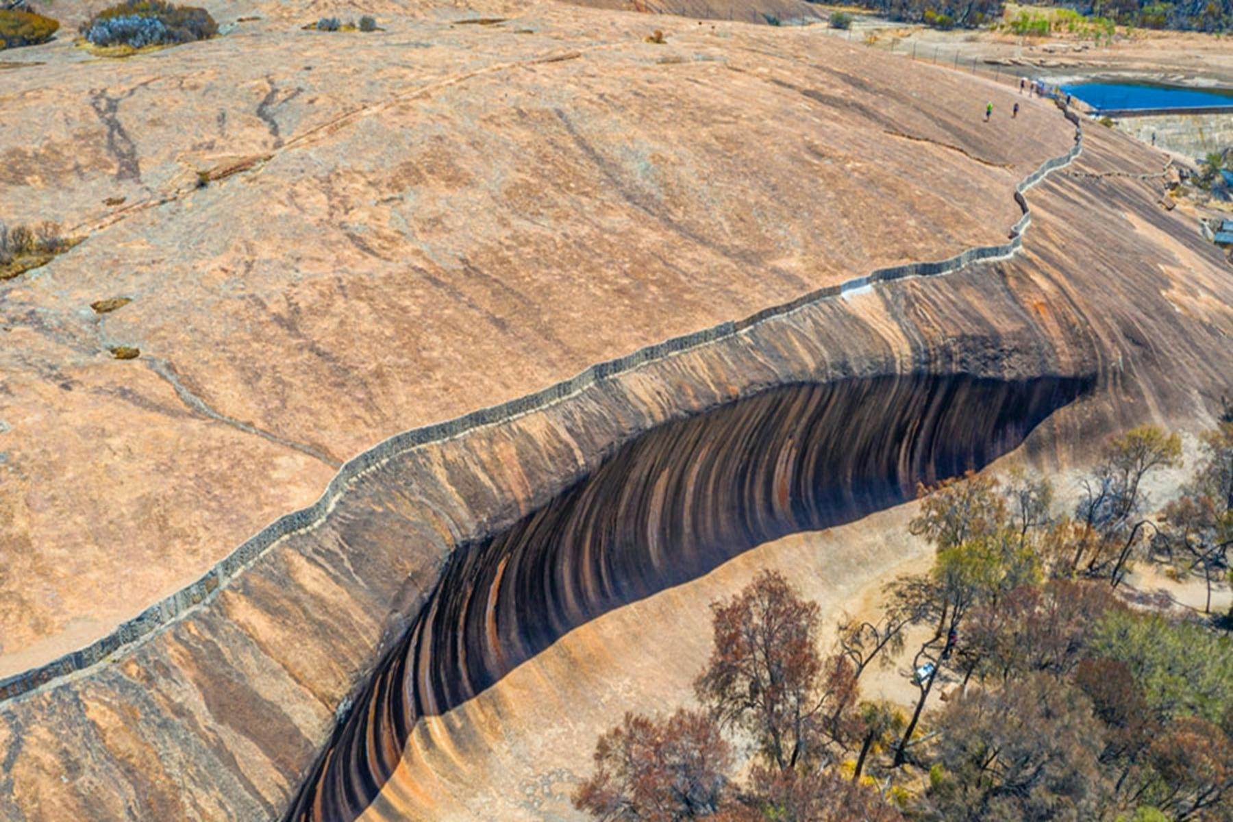 Arial view of Wave Rock