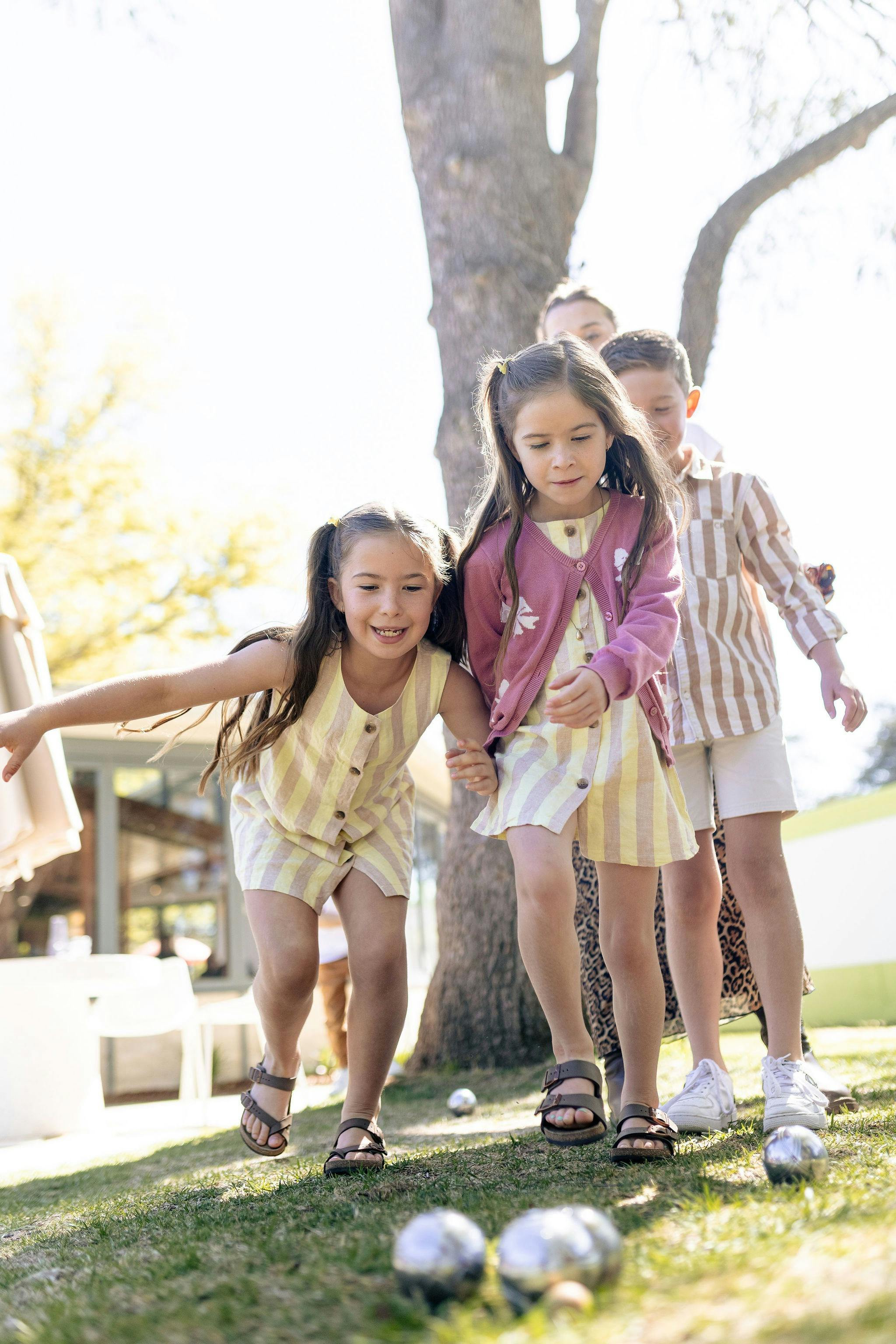 Kids playing on the lawns