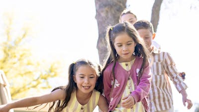 Kids playing on the lawns
