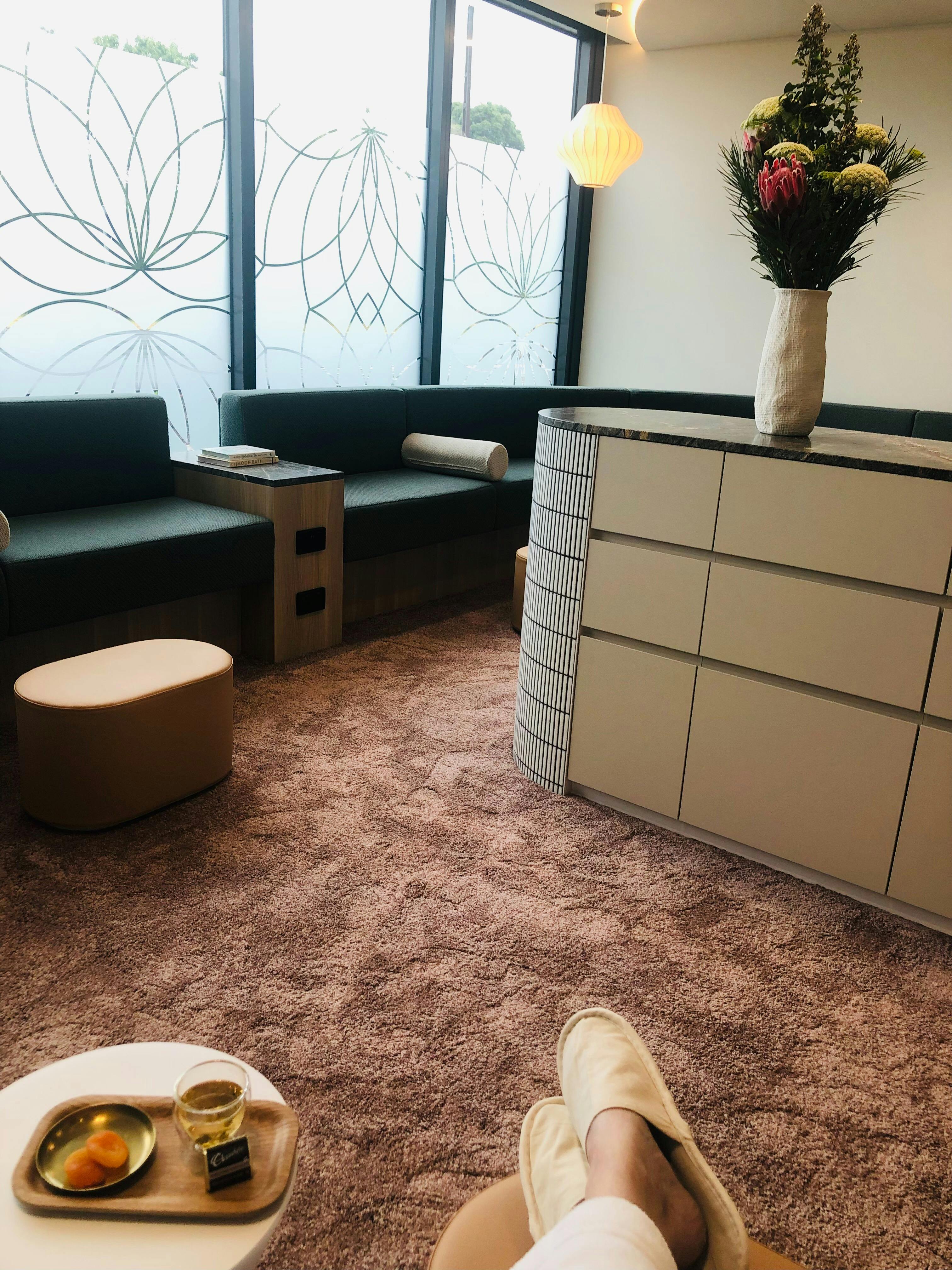 Our relaxation lounge - a place to relinquish all cares,  to surrender, to  release, to let go.