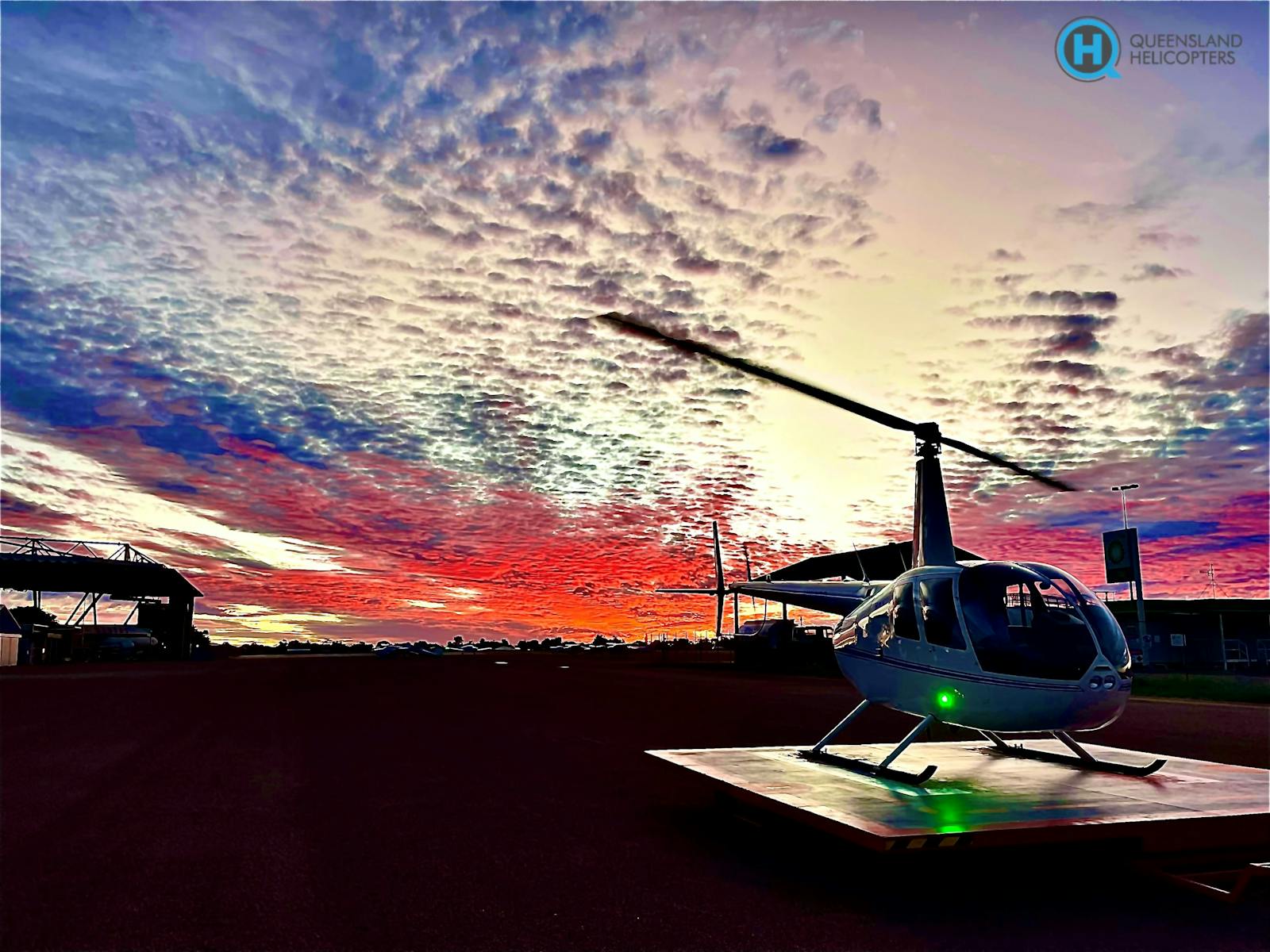 Outback Queensland sunset scenic helicopter flight
