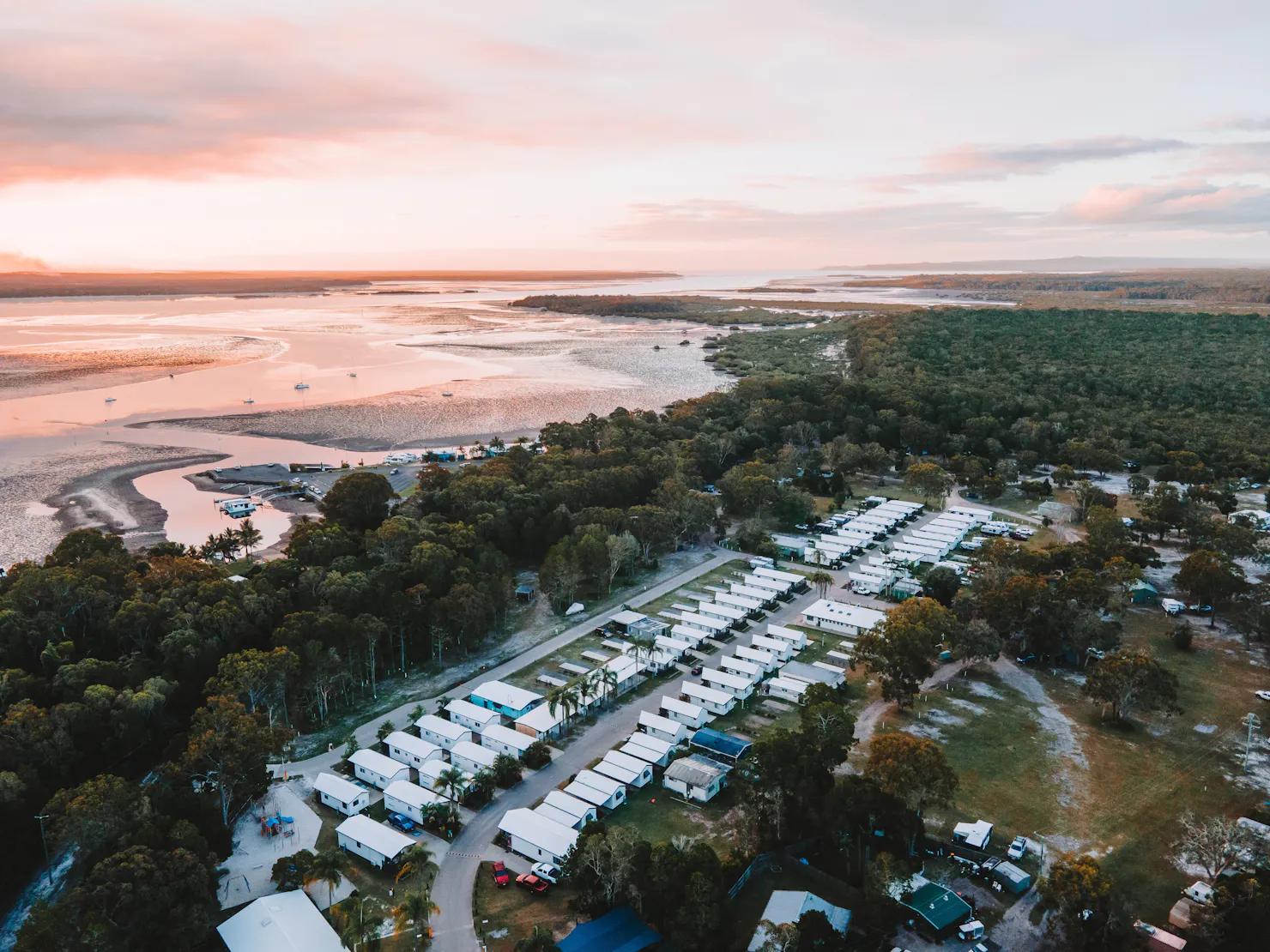 Overhead shot of the holiday park