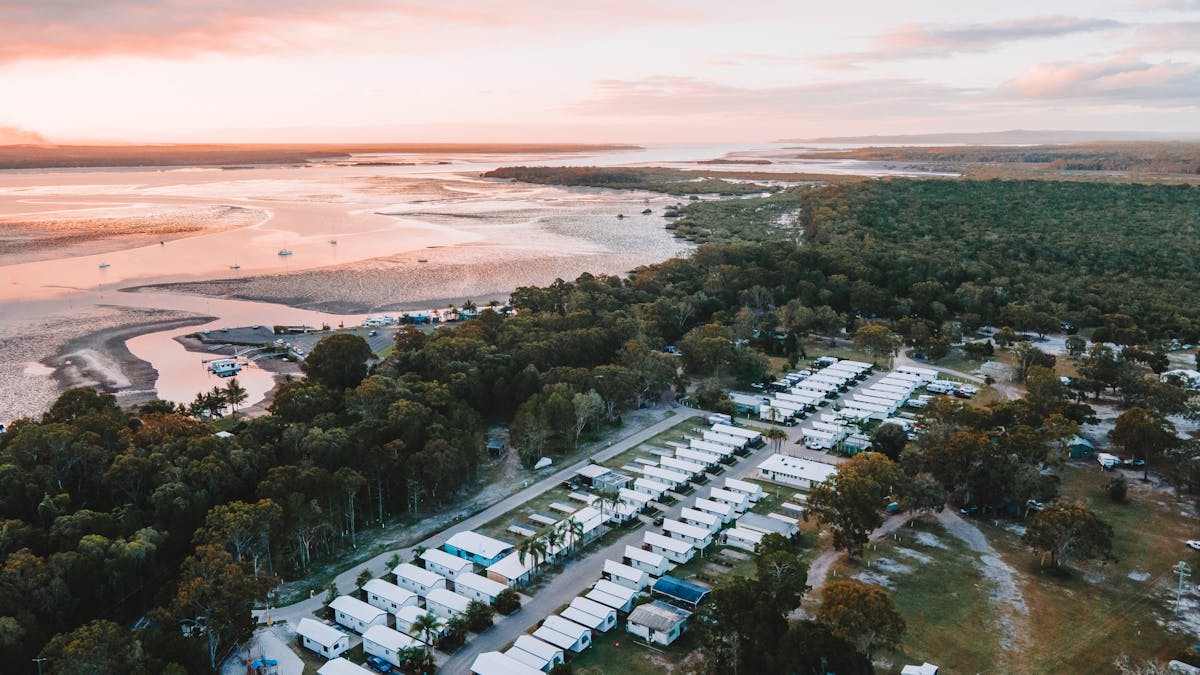 Overhead shot of the holiday park