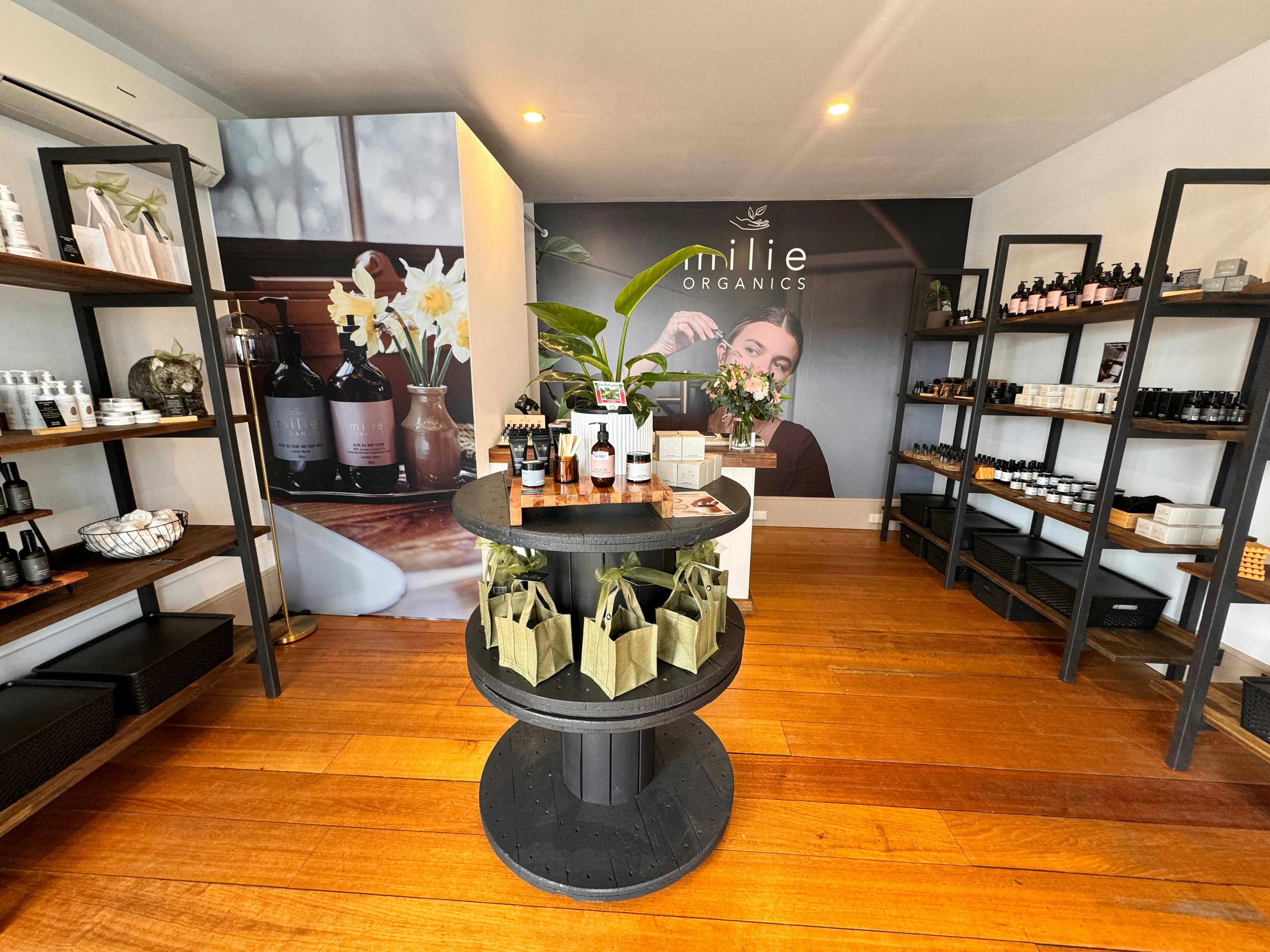 Inside Milie organics battery point store