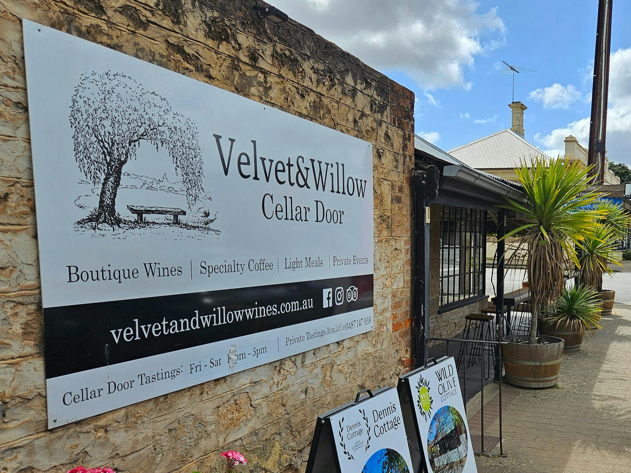 Looking down towards the Velvet and Willow Cellar Door