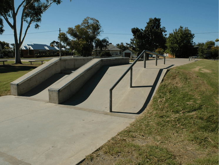 Skate park which is at the Rutherglen Apex Park