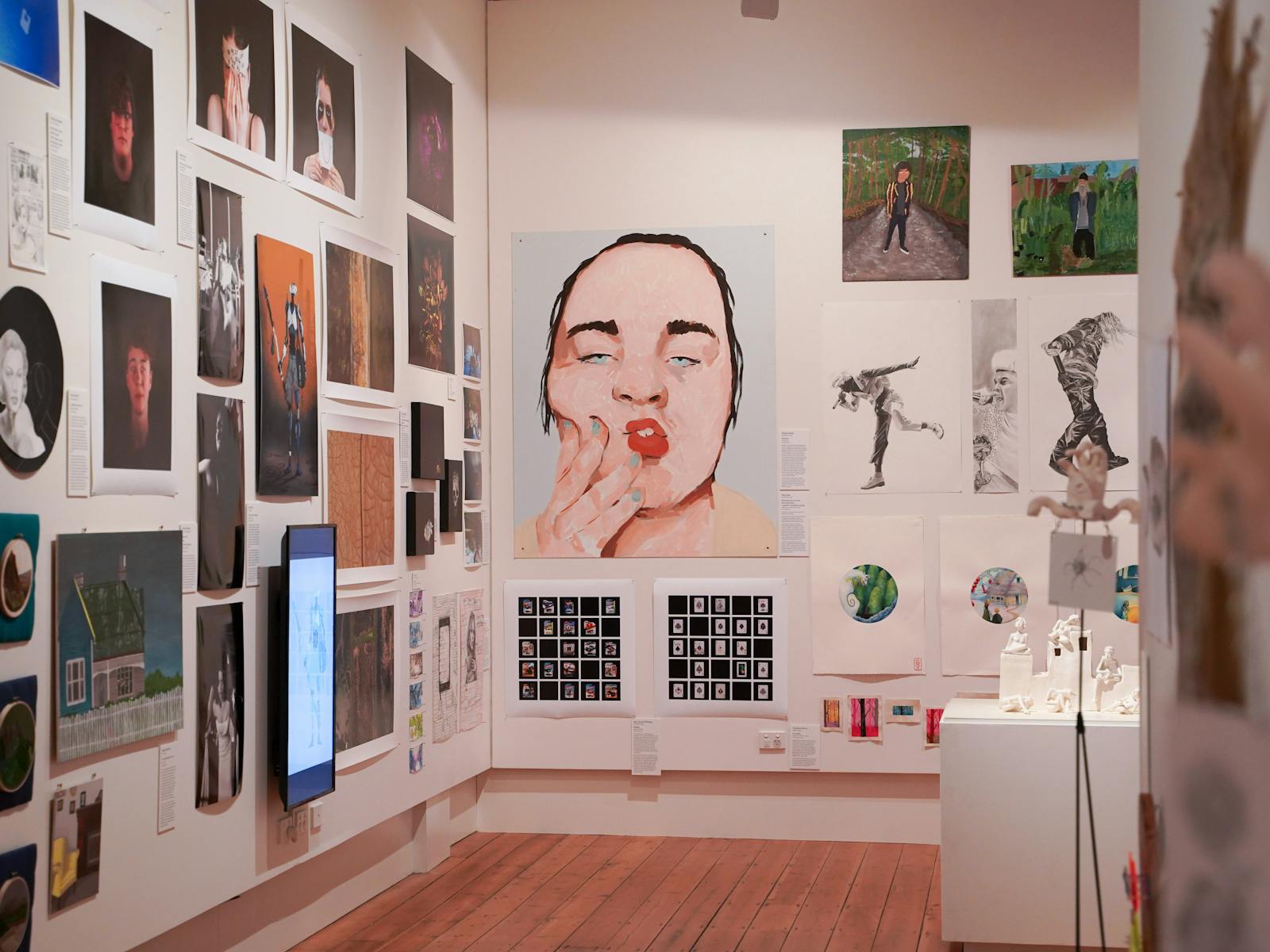 Exhibition view of a collection of artworks featured in QVMAG'sArtRage 2023.