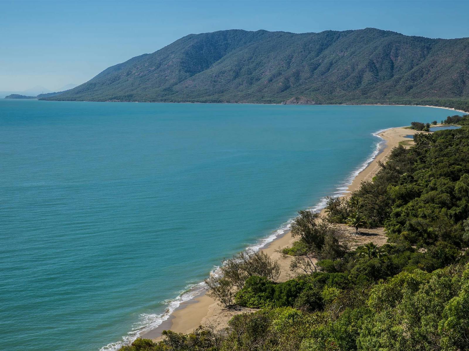 Aerial of Wangetti Beach coast Aerial of Wangetti Beach coast