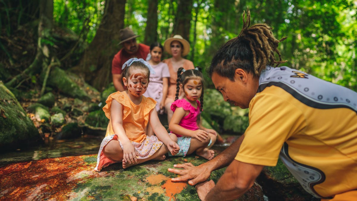Learning about natural resources with Walkabout Cultural Adventures Aboriginal guide