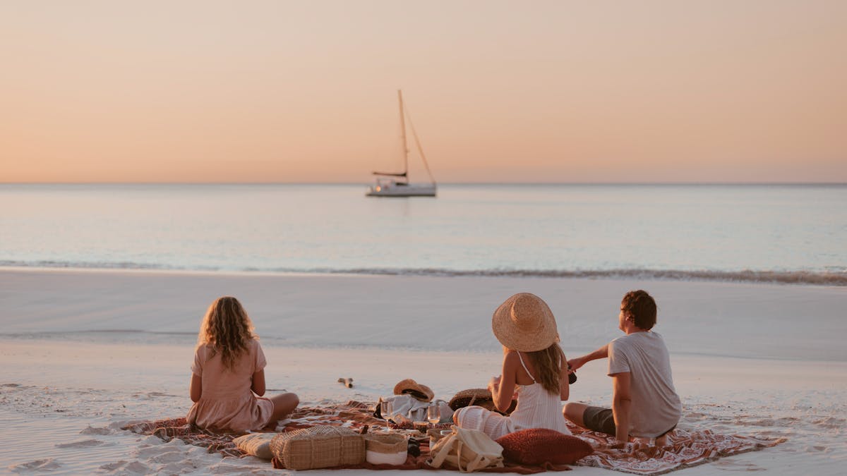 Sunset picnic over the ocean Fraser Island Sunset picnic over the ocean Fraser Island