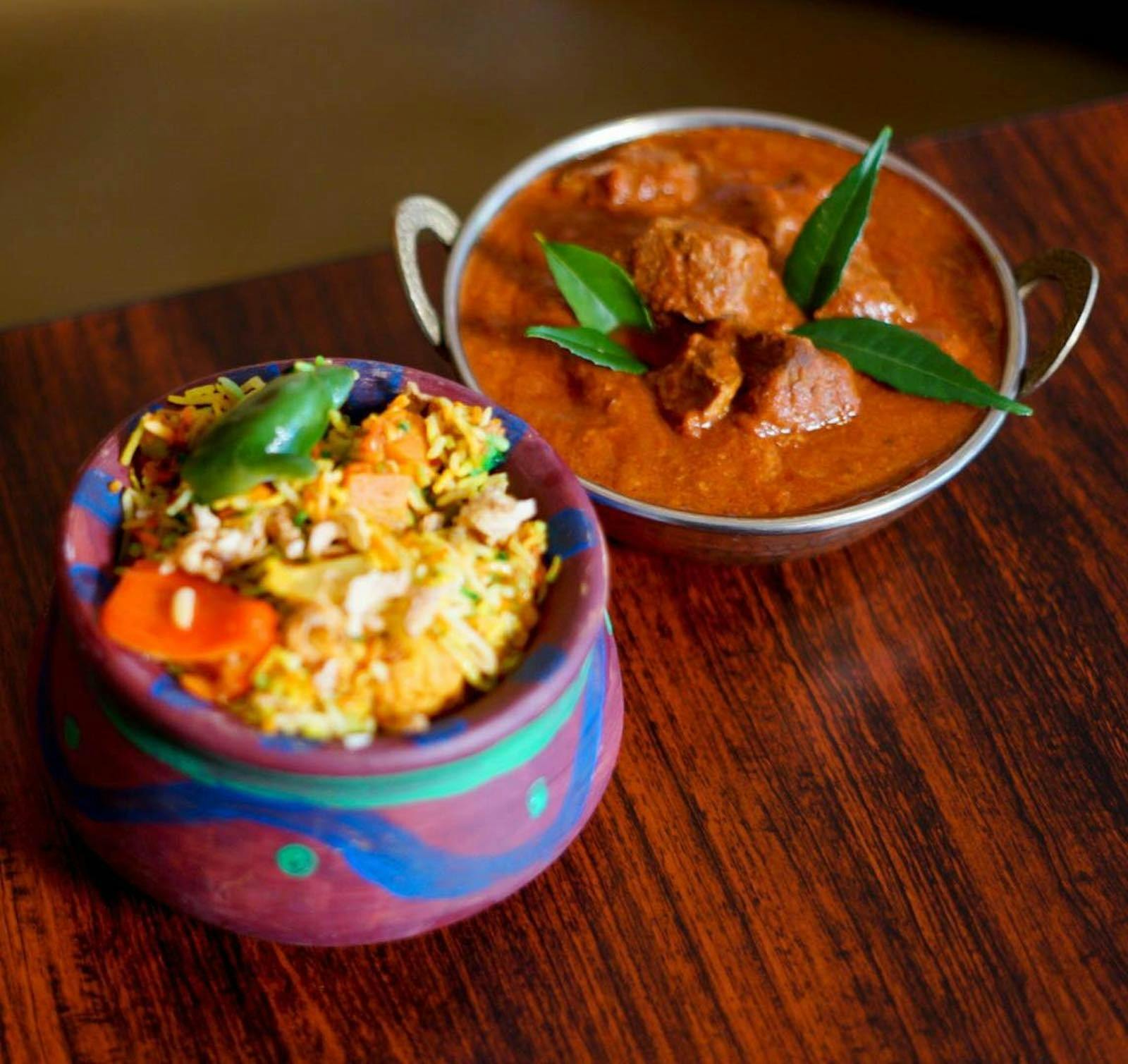Biriyani and Curry at New India Restaurant. Adelaide.