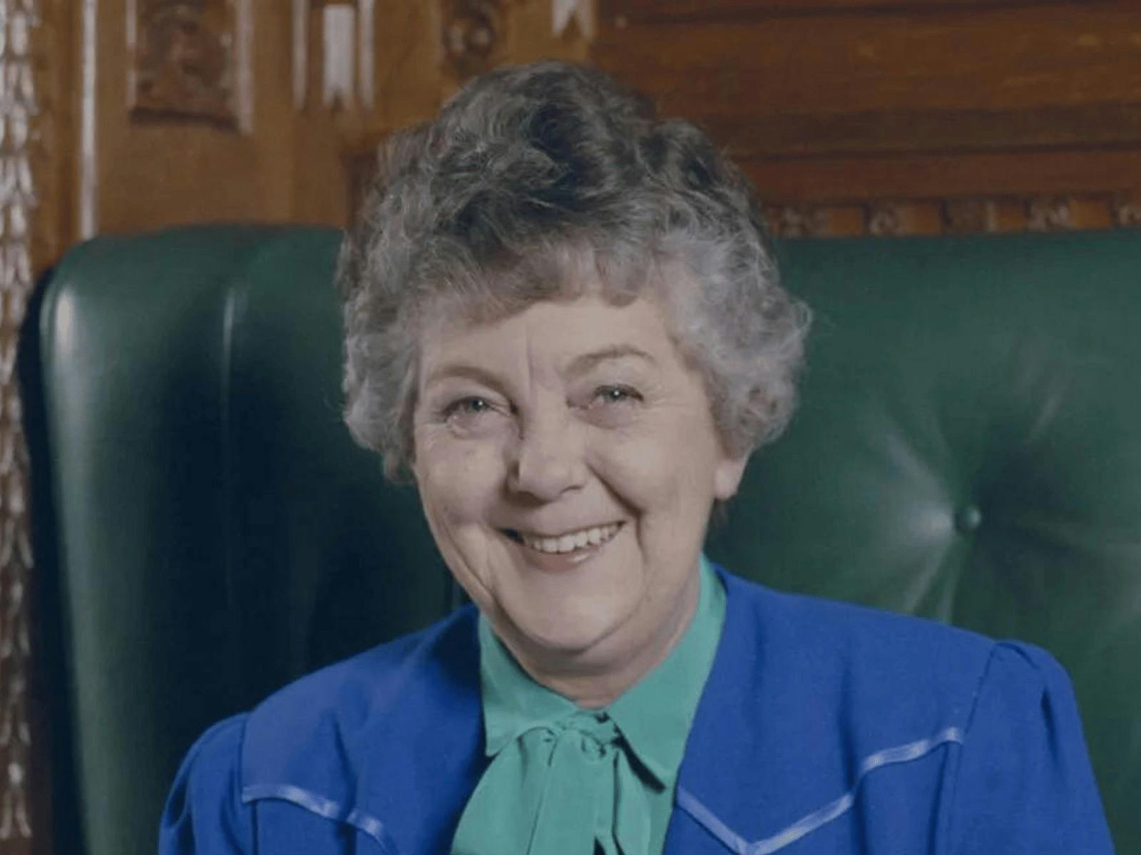 Joan Child sitting in the Speaker's chair