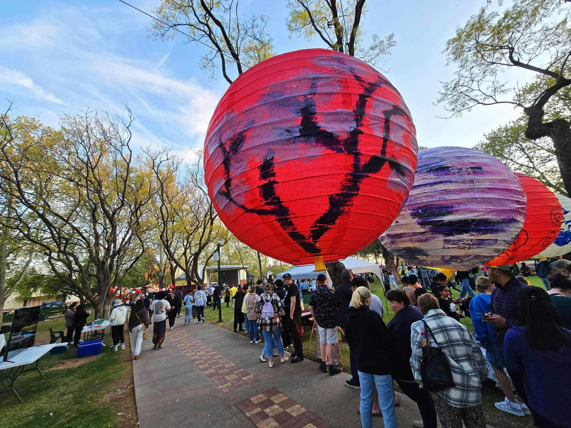 Lanterns decorated by Leeton Community