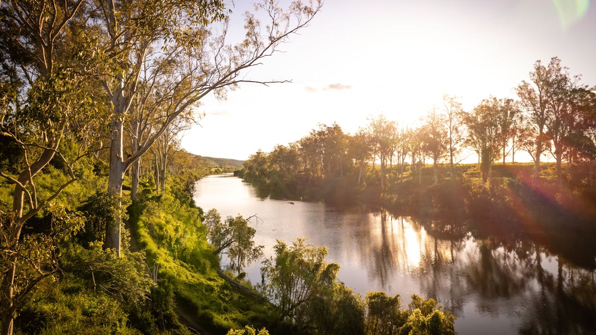 Scenic view of the Mid Brisbane river near Fernvale in Somerset