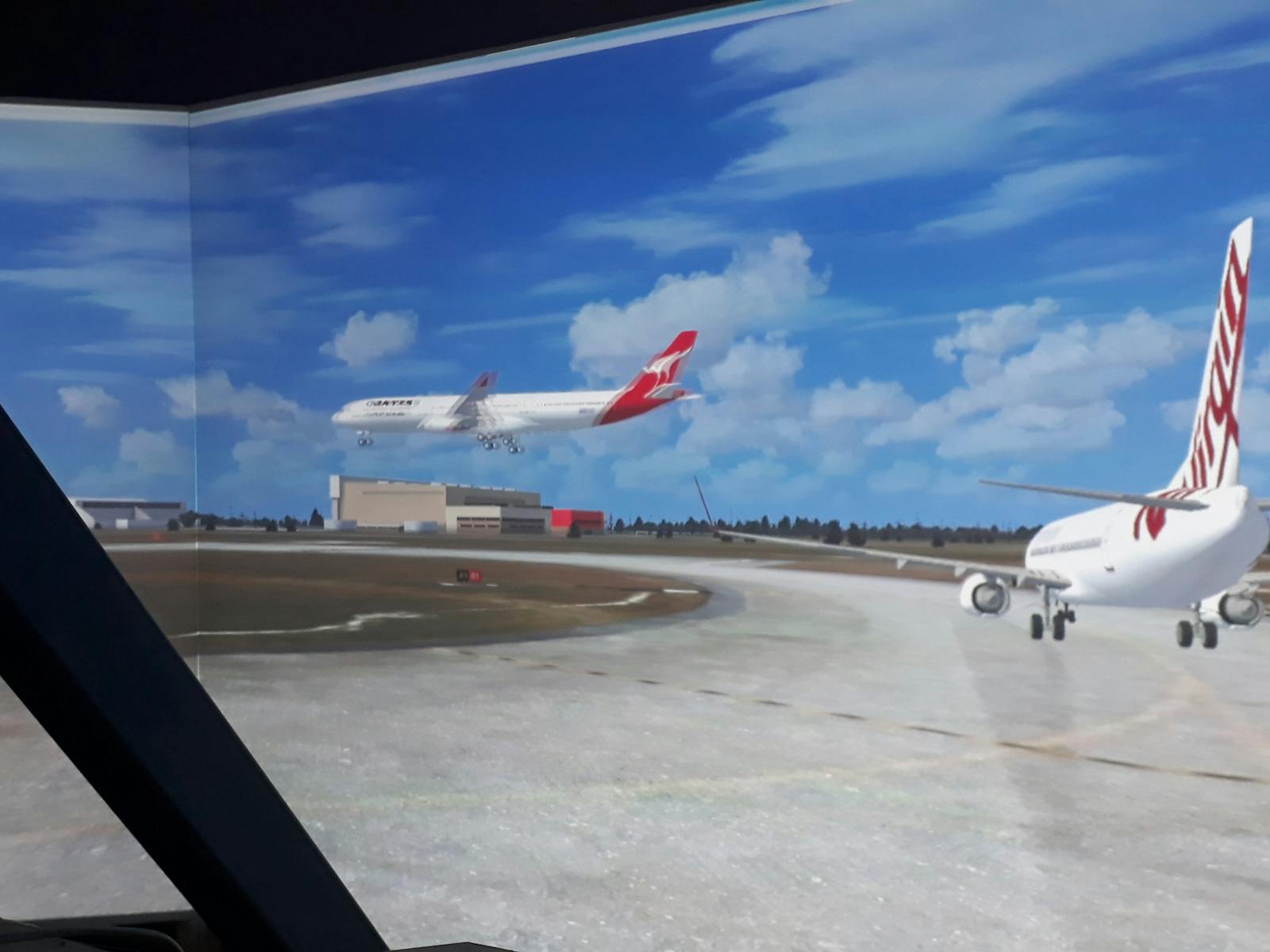 Waiting for takeoff B737 flight simulator Brisbane