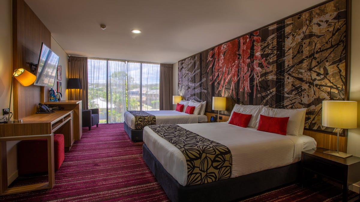 Spacious Twin Queen Room, showcasing the 2 Queen sizedbeds