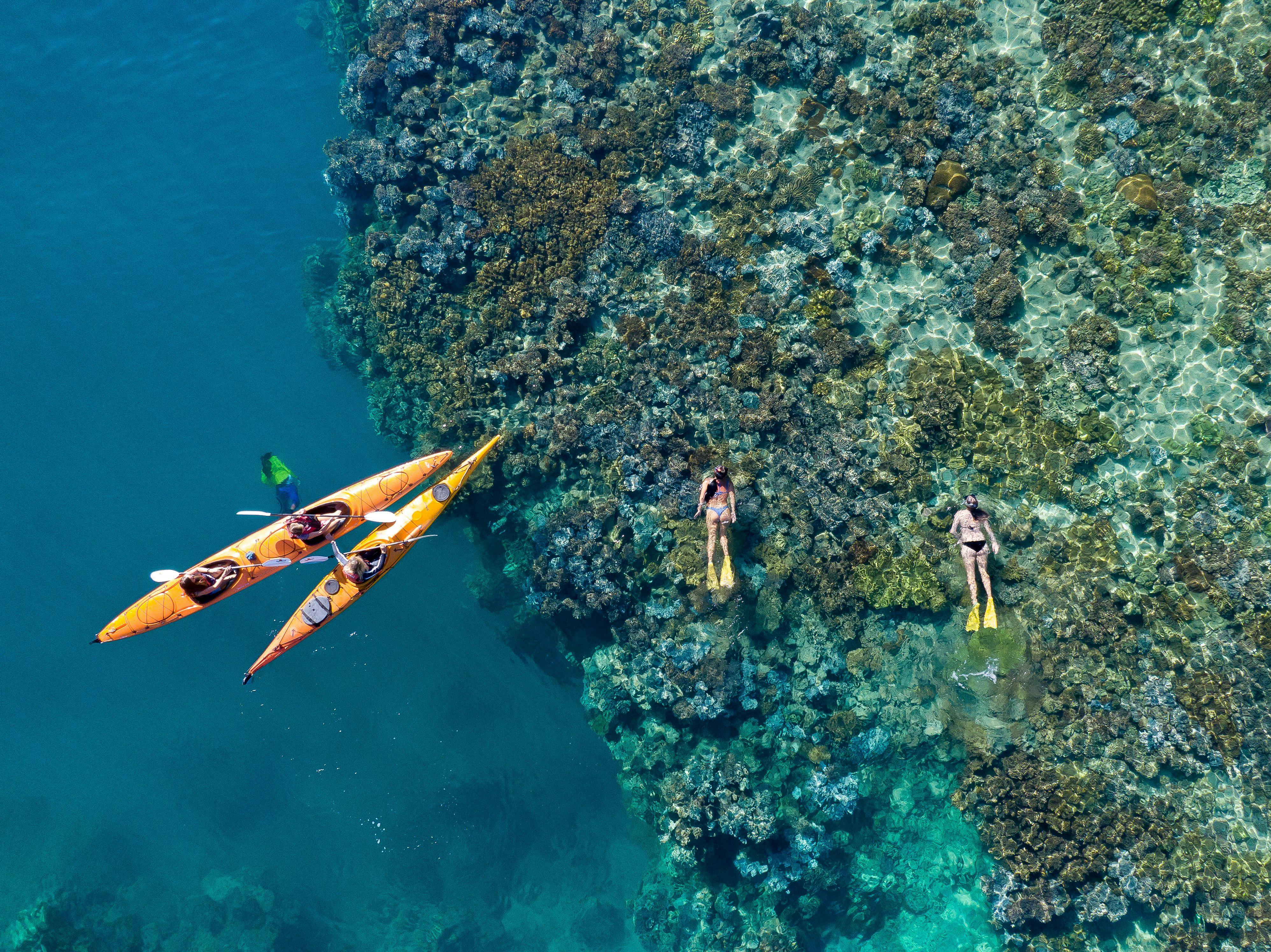 Crayfish Beach, snorkellers