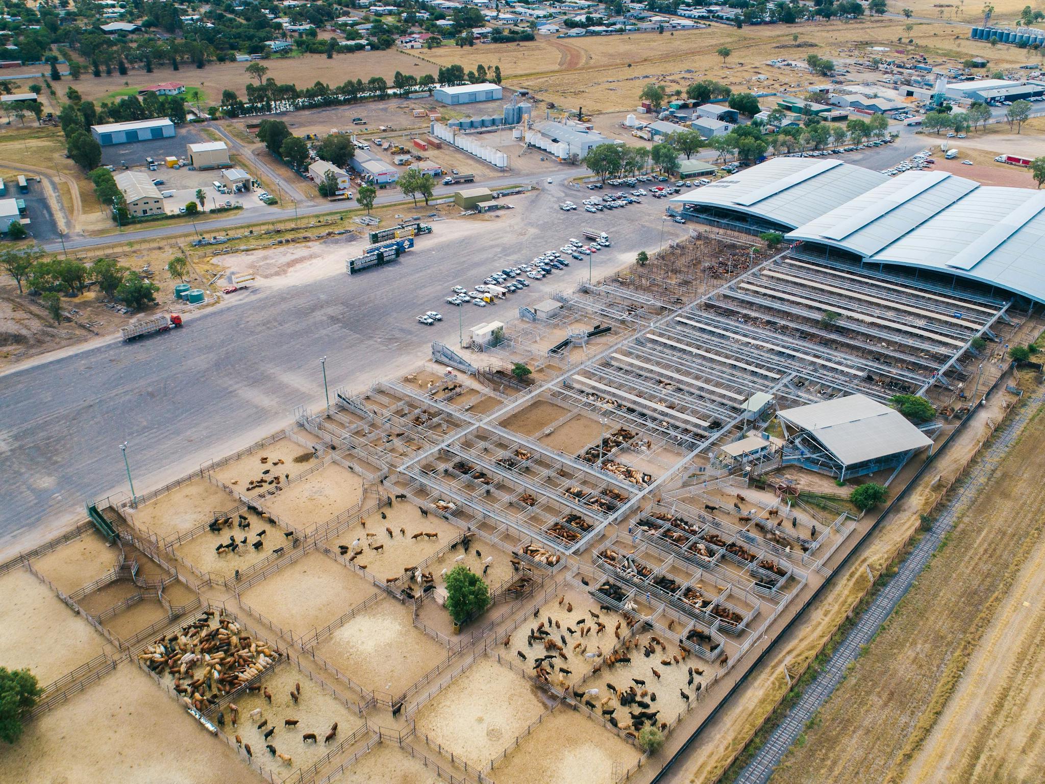 Great aerial image of the saleyards. Great aerial image of the saleyards.
