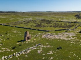 old stone sheep yards and chimney
