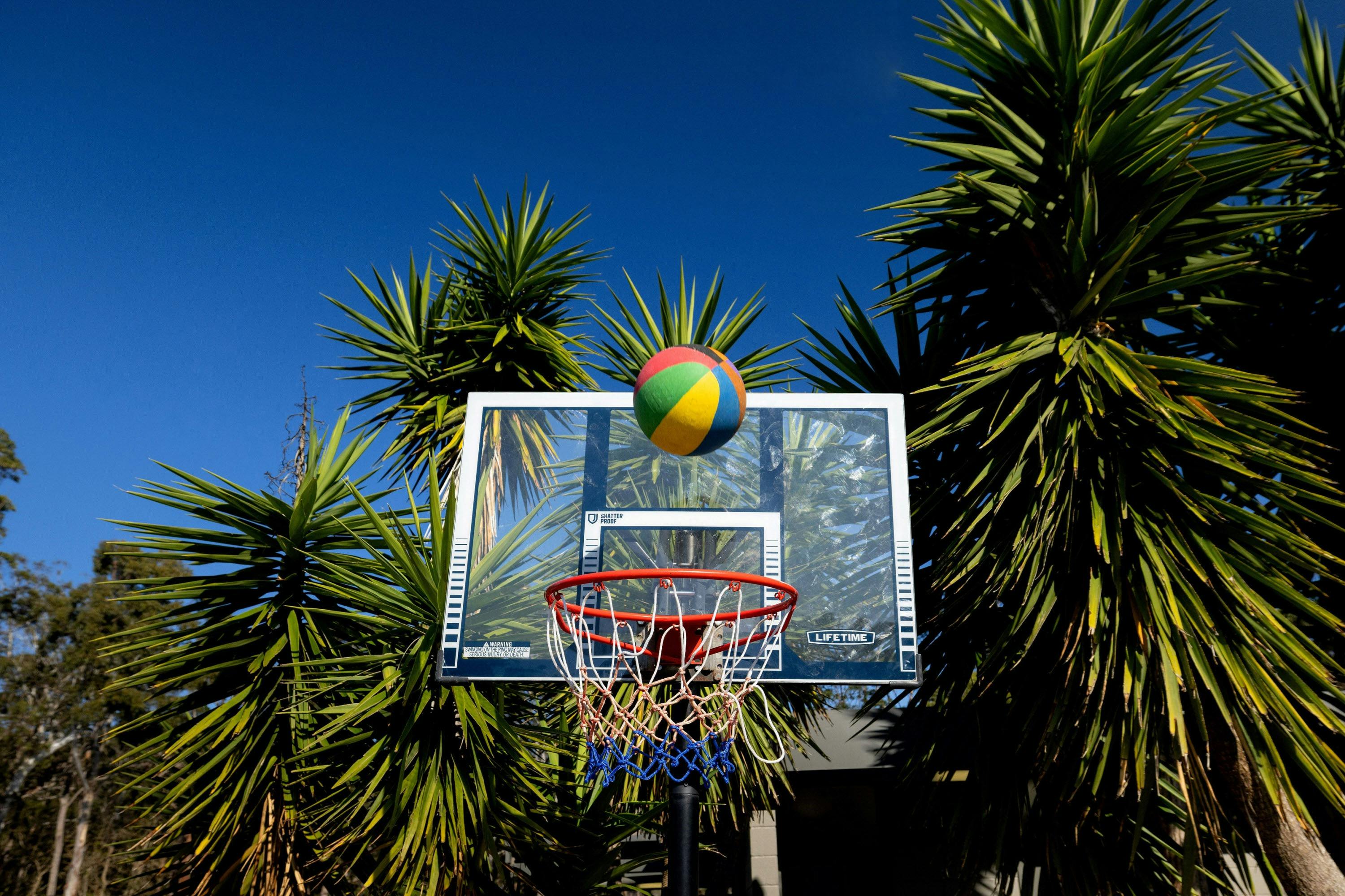 This photo shows the Mini Basketball Court available for all guests to use