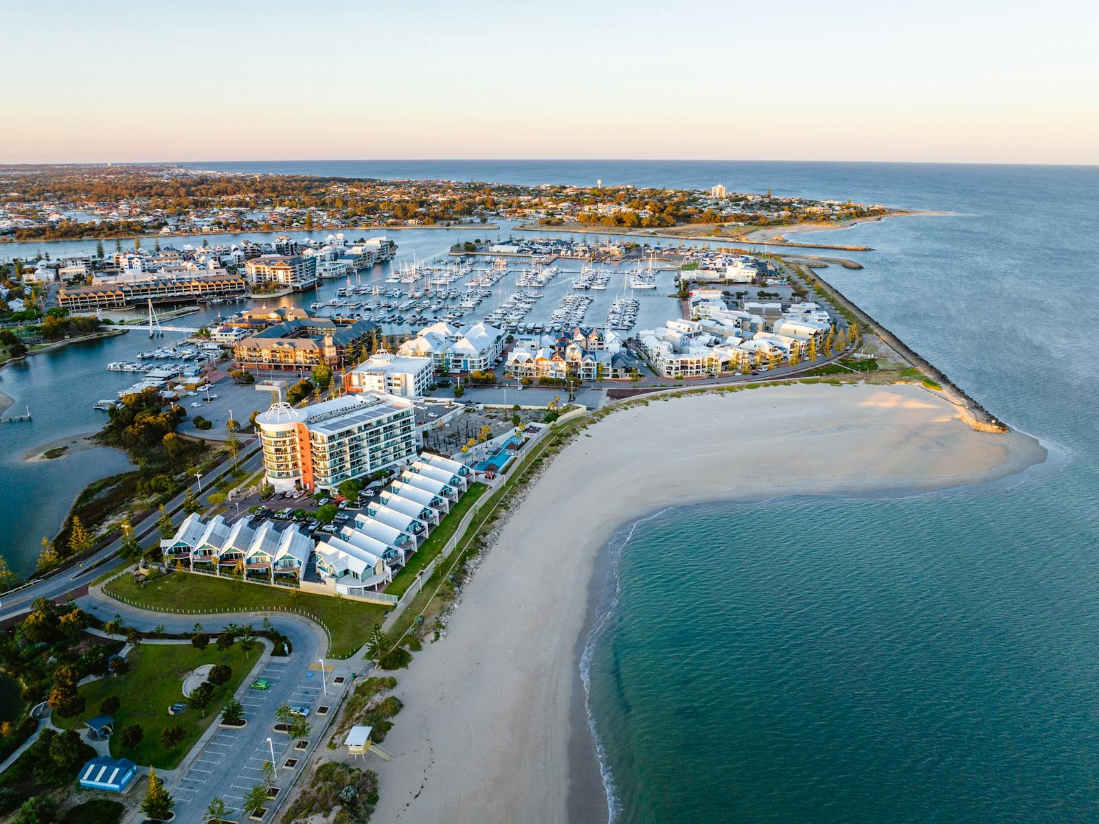Drone photo of Town Beach Mandurah
