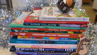 A stock of Christmas titles at the National Library Bookshop