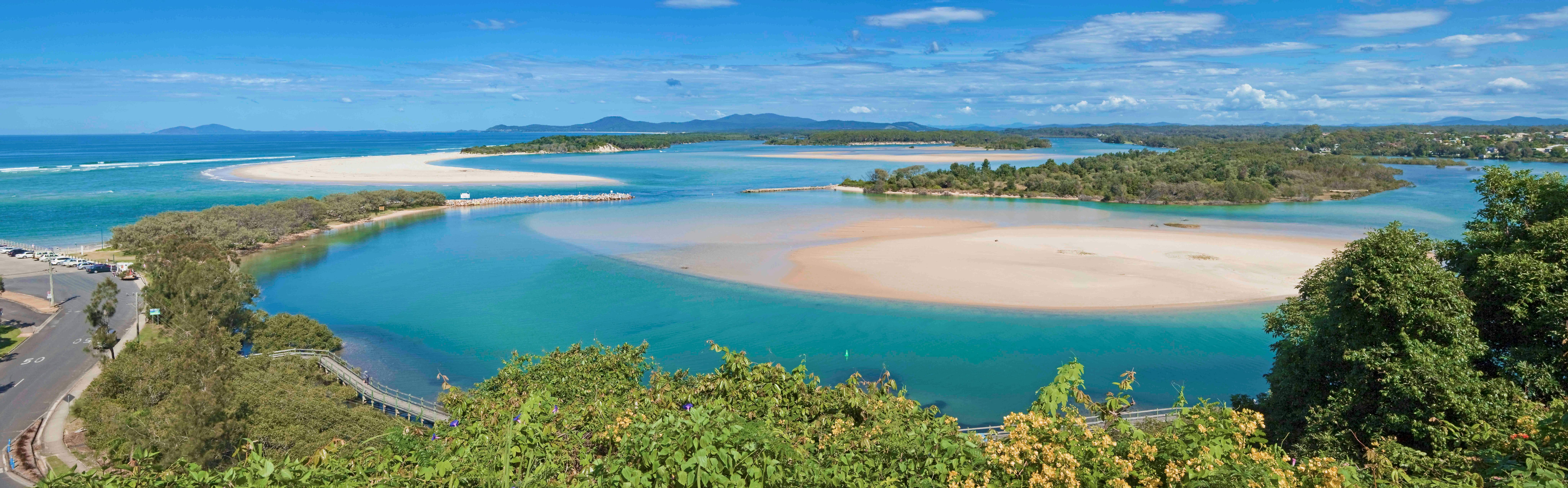 Looking south over the estuary to the V-Wall