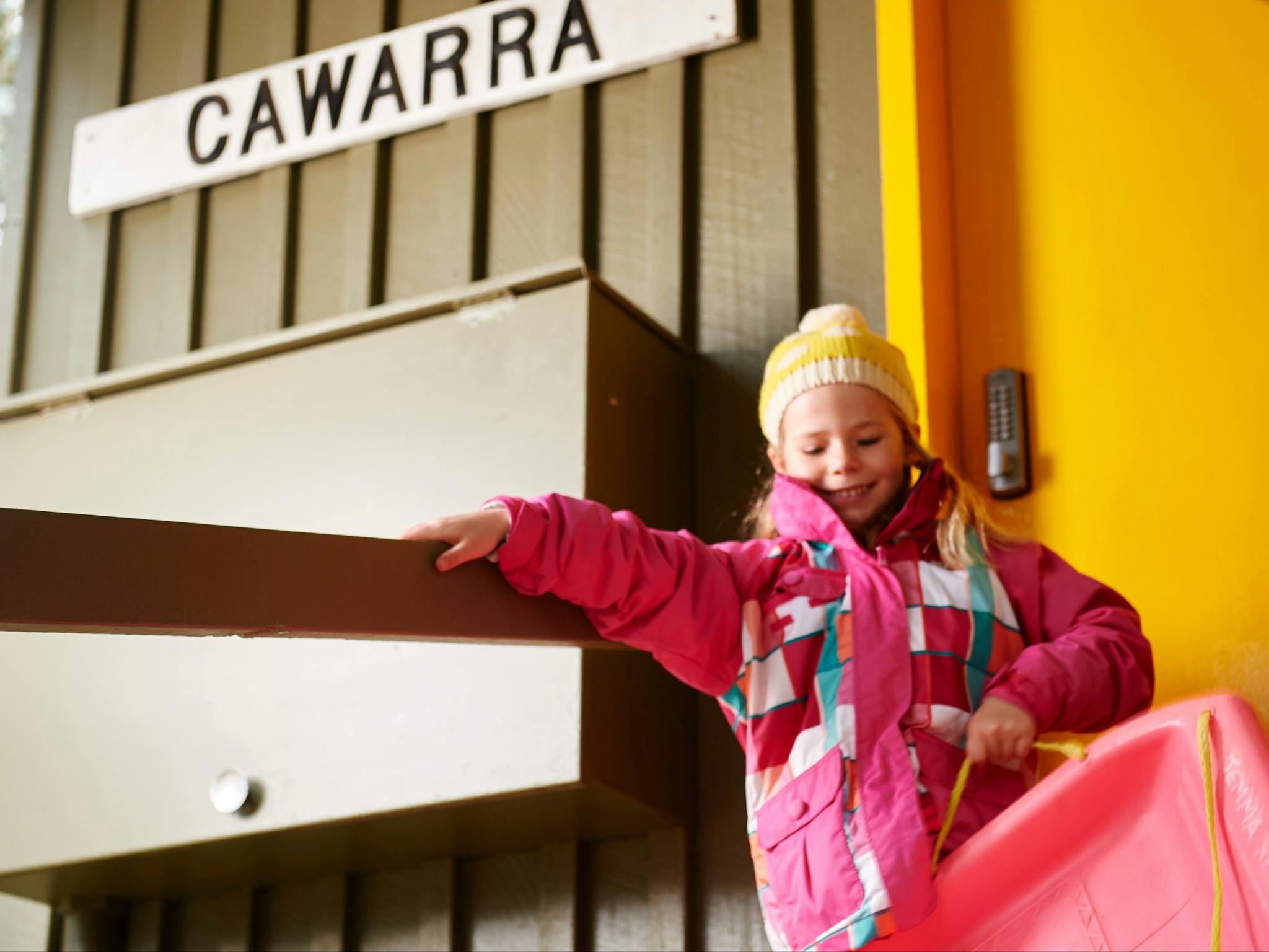 Kids Tobogganing fun Cawarra Ski Club Mt Buller