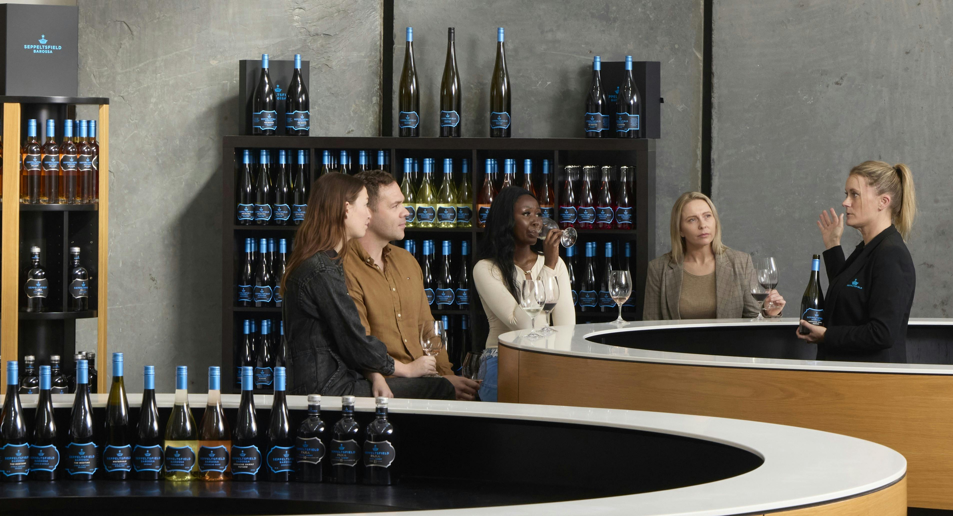 Group tasting wine