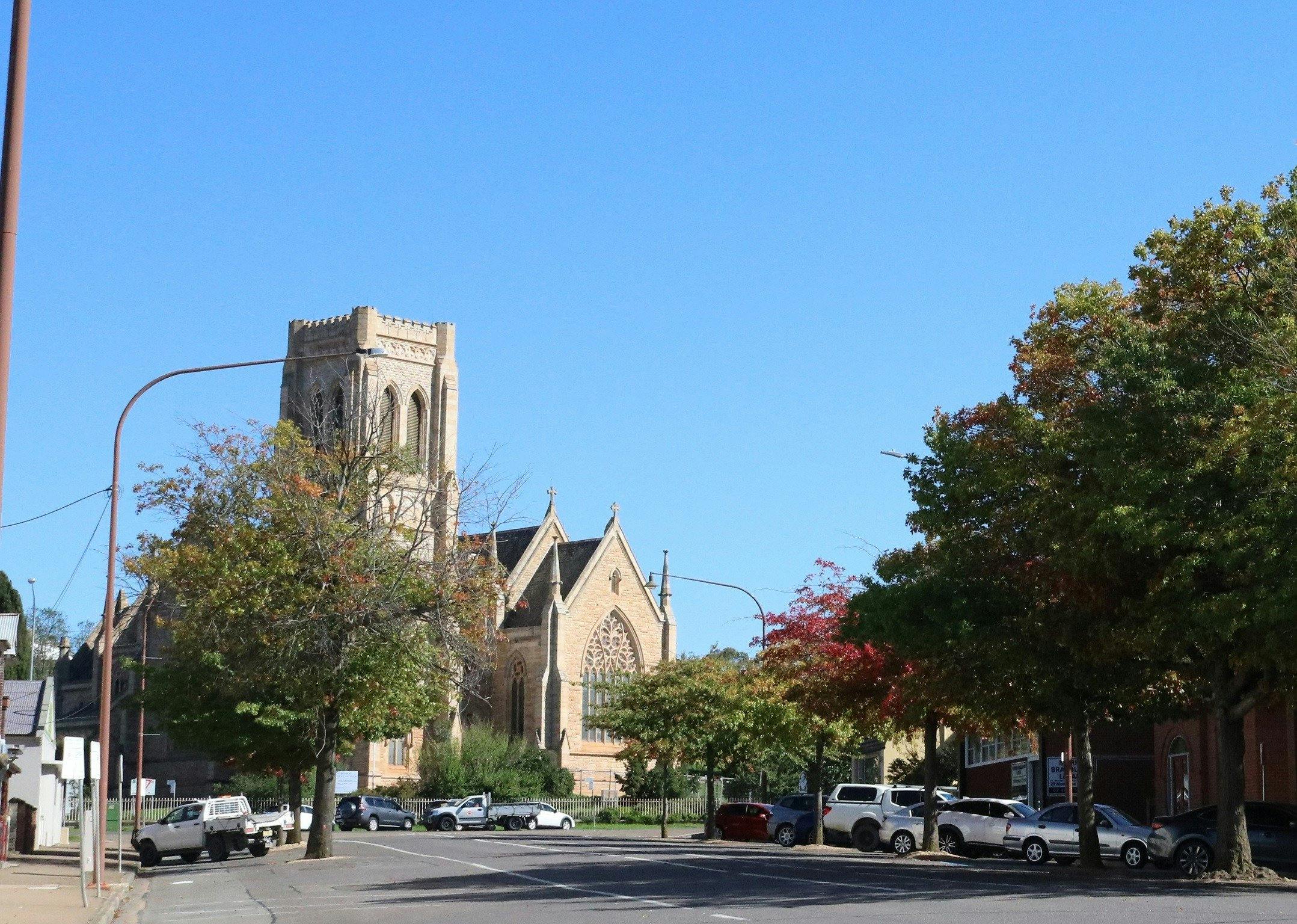 Front of St Saviours Anglican Cathedral and Montague Street