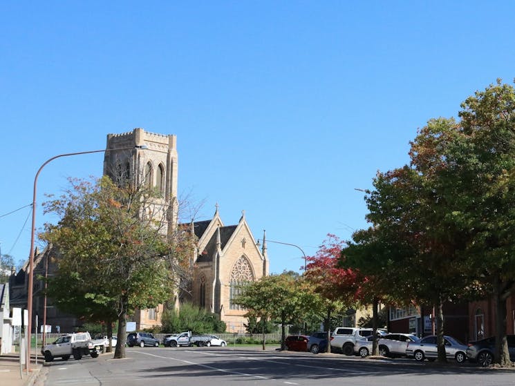 Front of St Saviours Anglican Cathedral and Montague Street