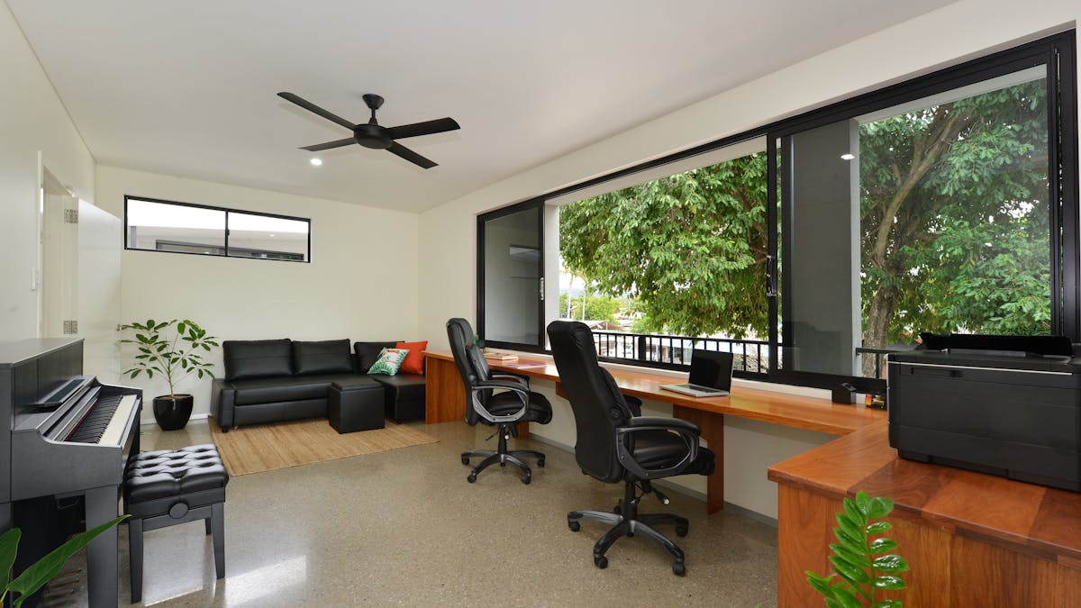 The study comes complete with a digital piano.