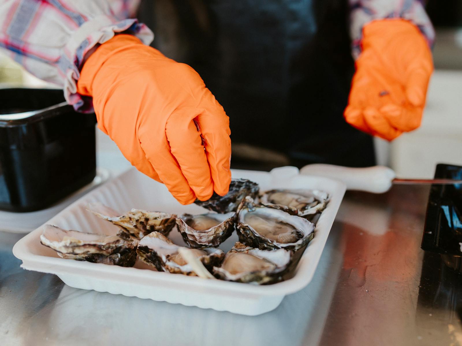 Freshly shucked oysters at Dover Seafest