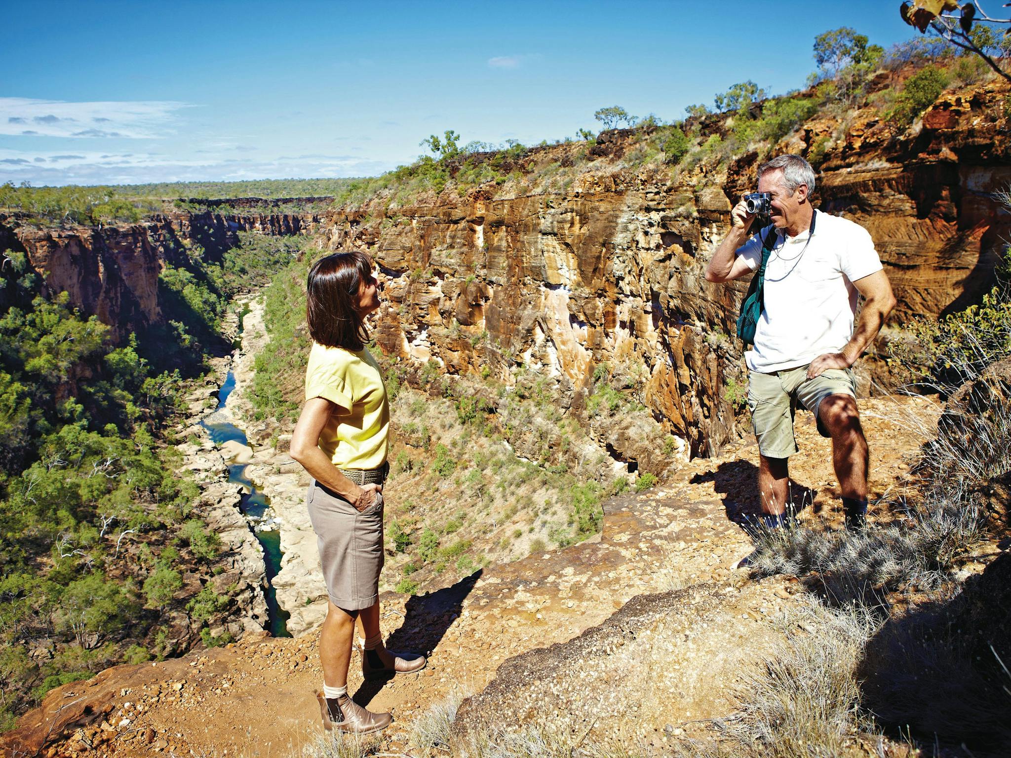 Capturing photos in Porcupine Gorge Capturing photos in Porcupine Gorge