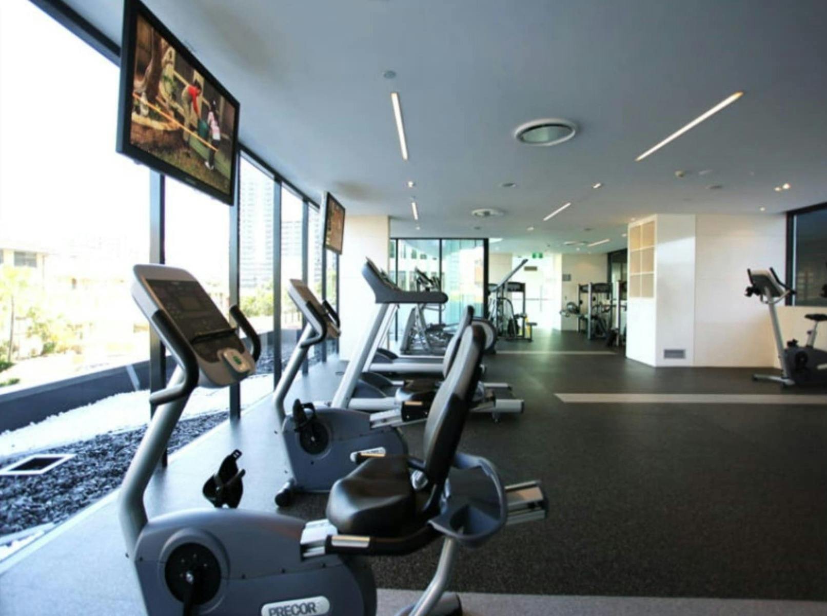 Shared gym facilities for guests to enjoy