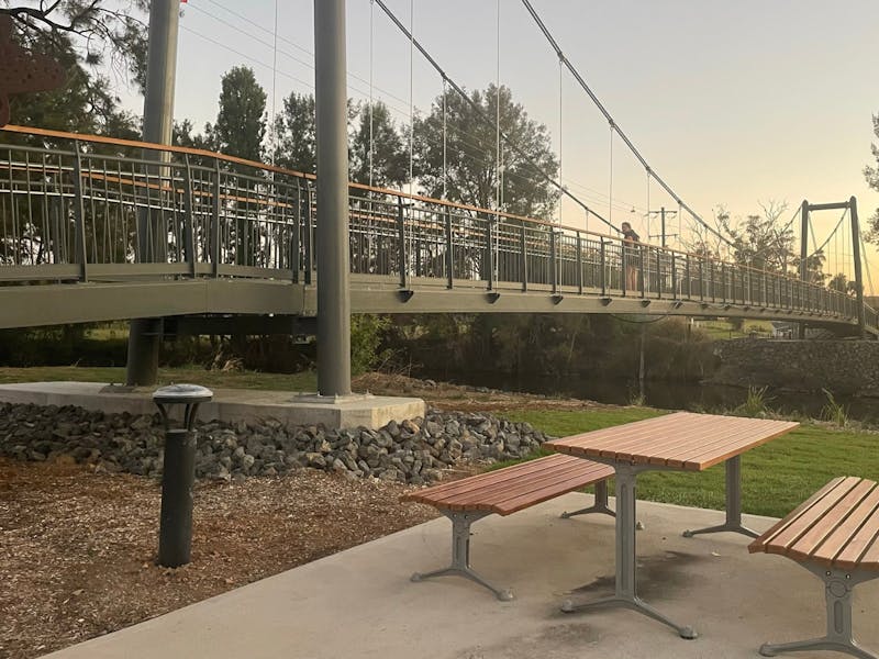 Tables at the Swinging Bridge Canowindra