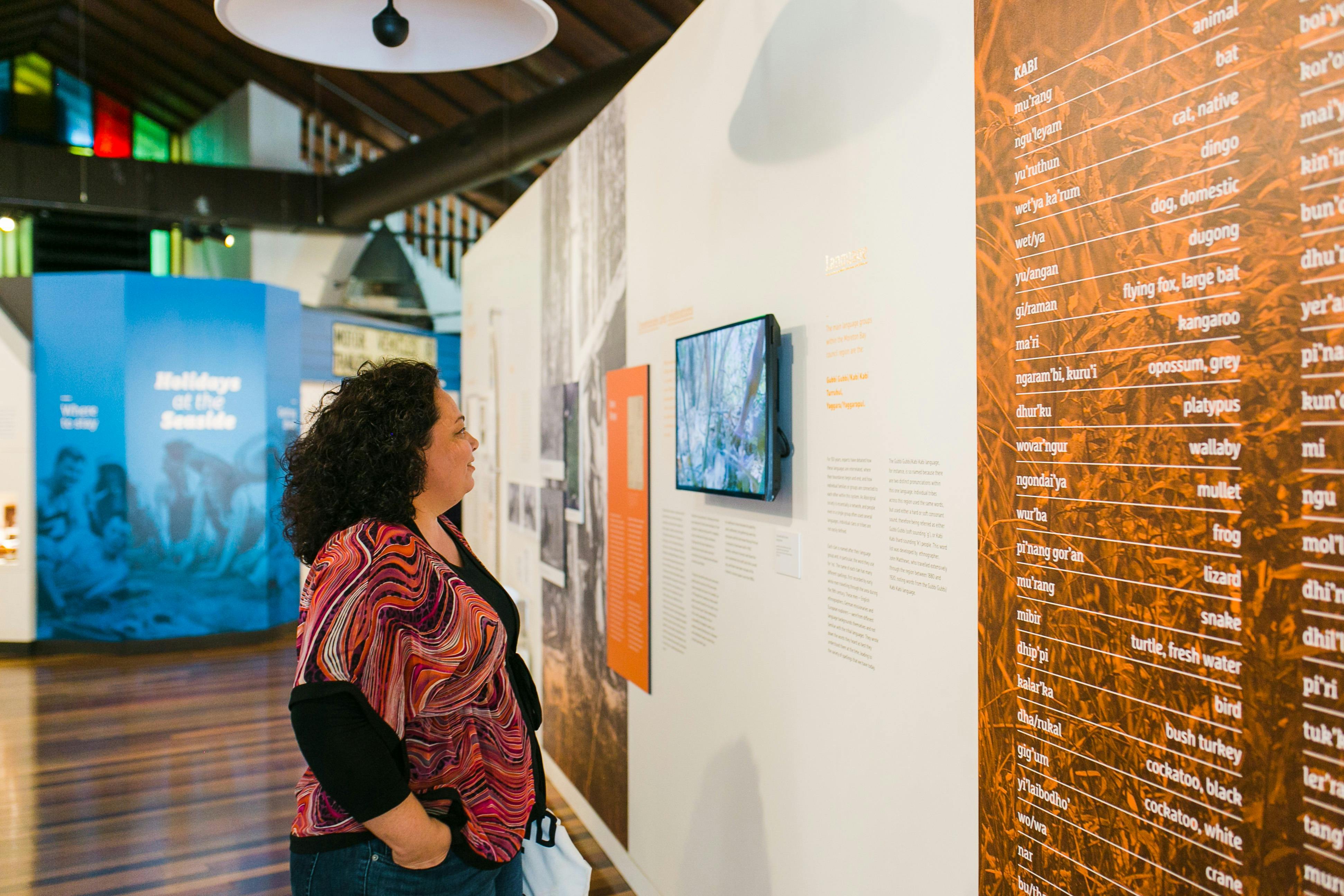 Woman viewing  exhibition display