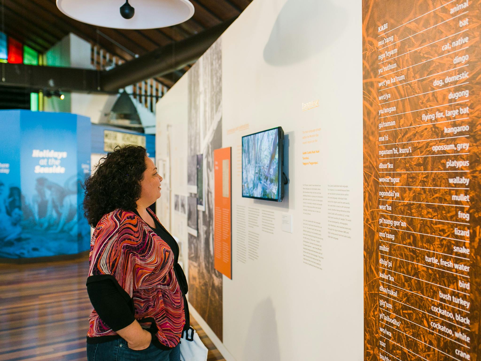 Woman viewing  exhibition display