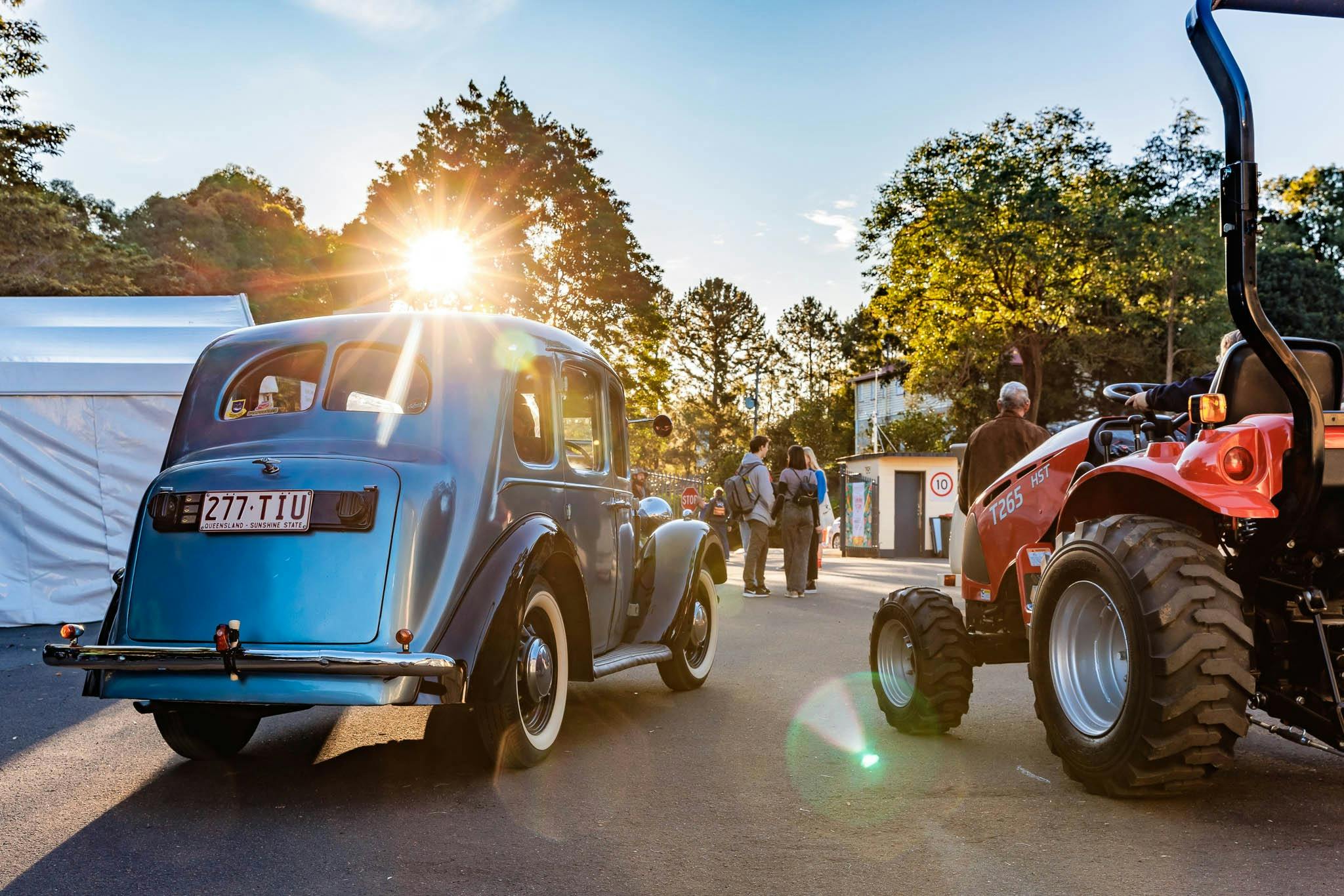 Vintage Car vs Tractor