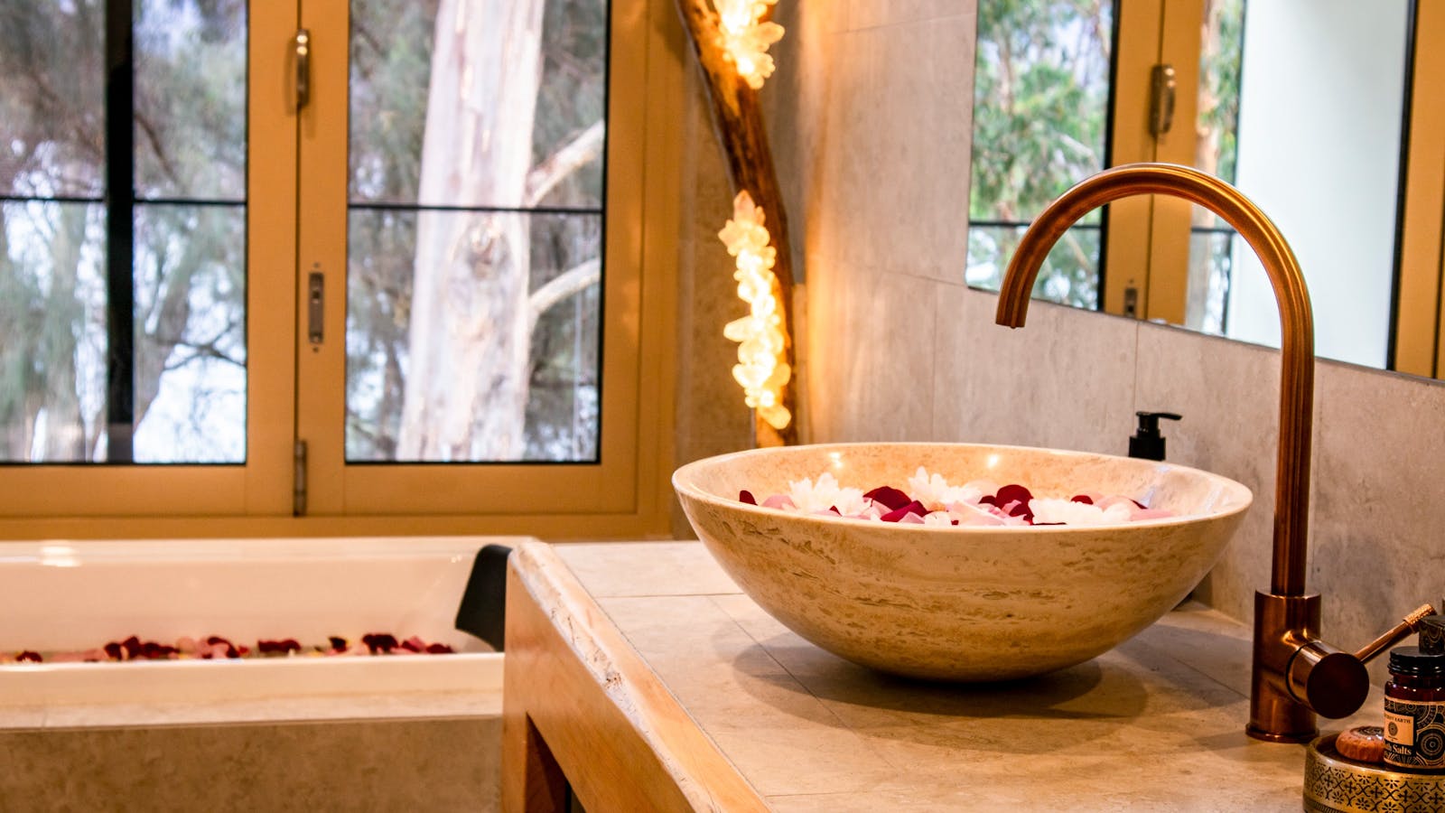 Relax in the full size bath