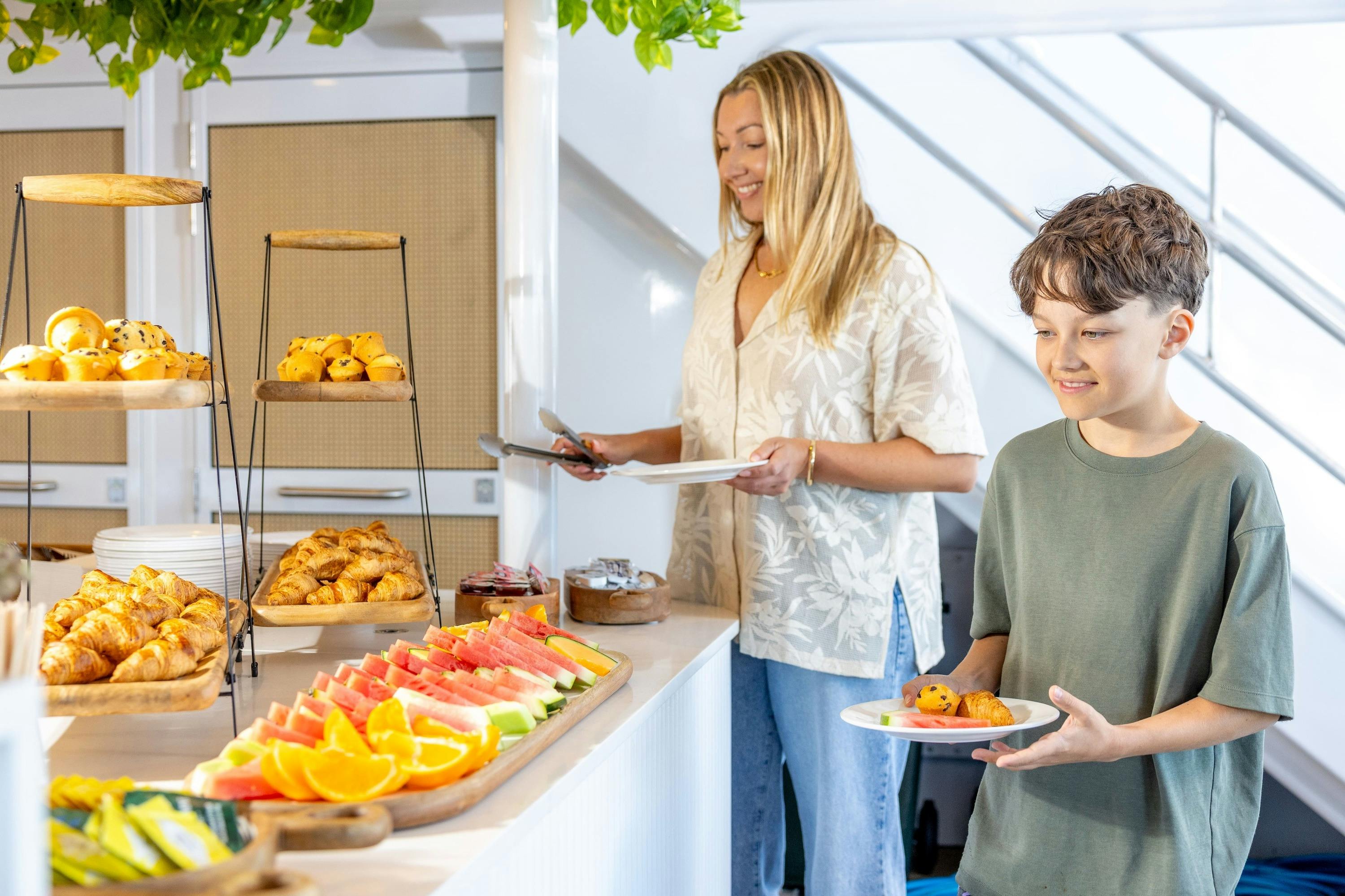 Fuel your adventure with a delicious morning tea of fresh pastries and tea and coffee