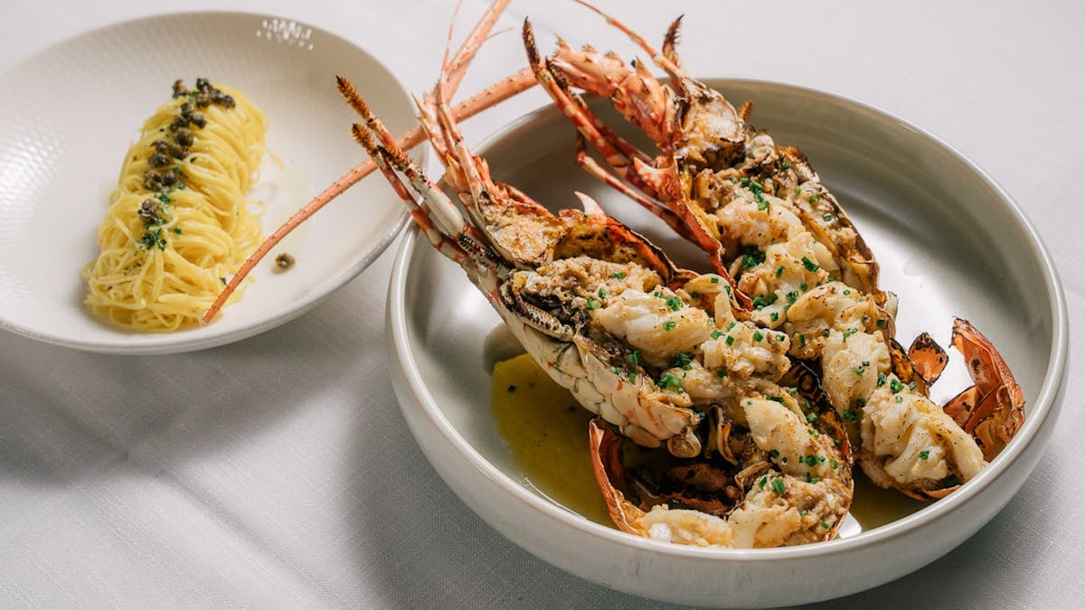 Tropical Painted Lobster & Angel Hair Pasta