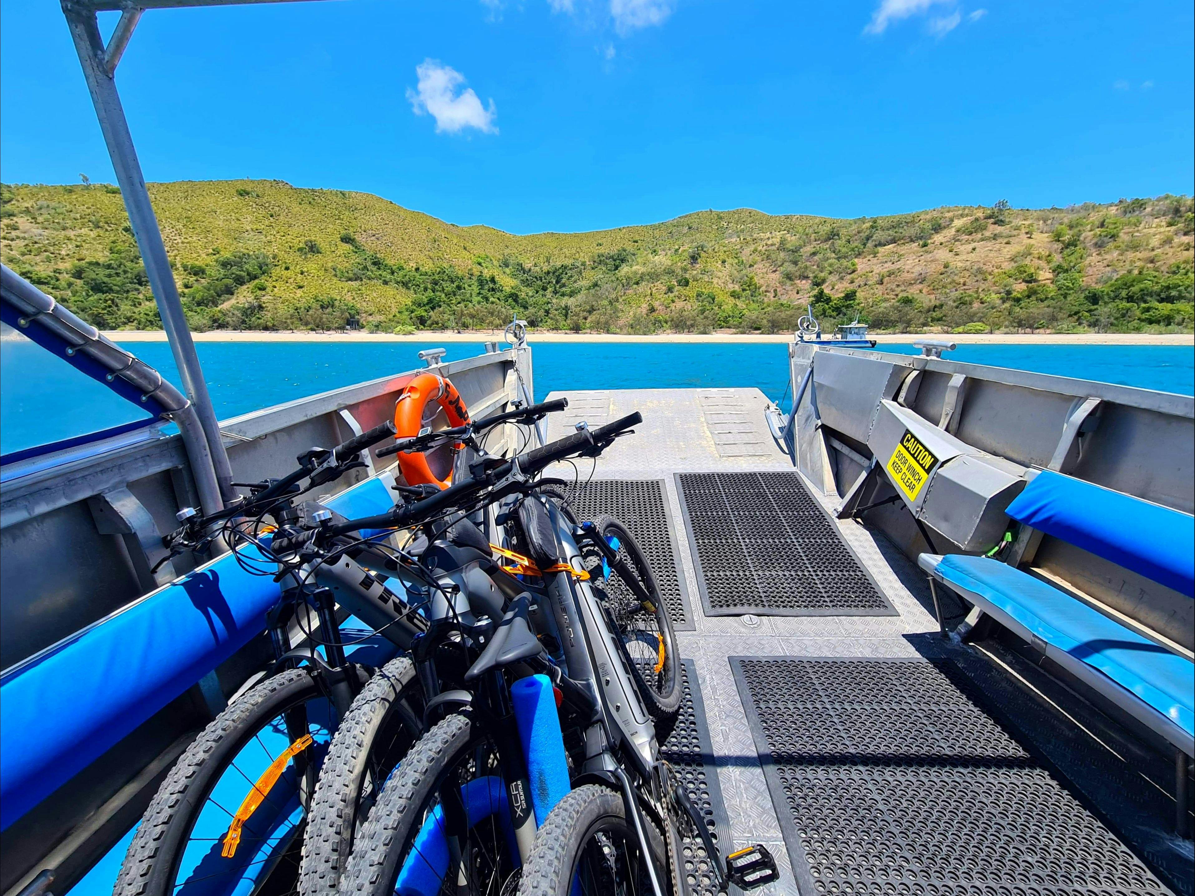 Our approach into Sandy Bay, ready to depart on our riding adventure in paradise.