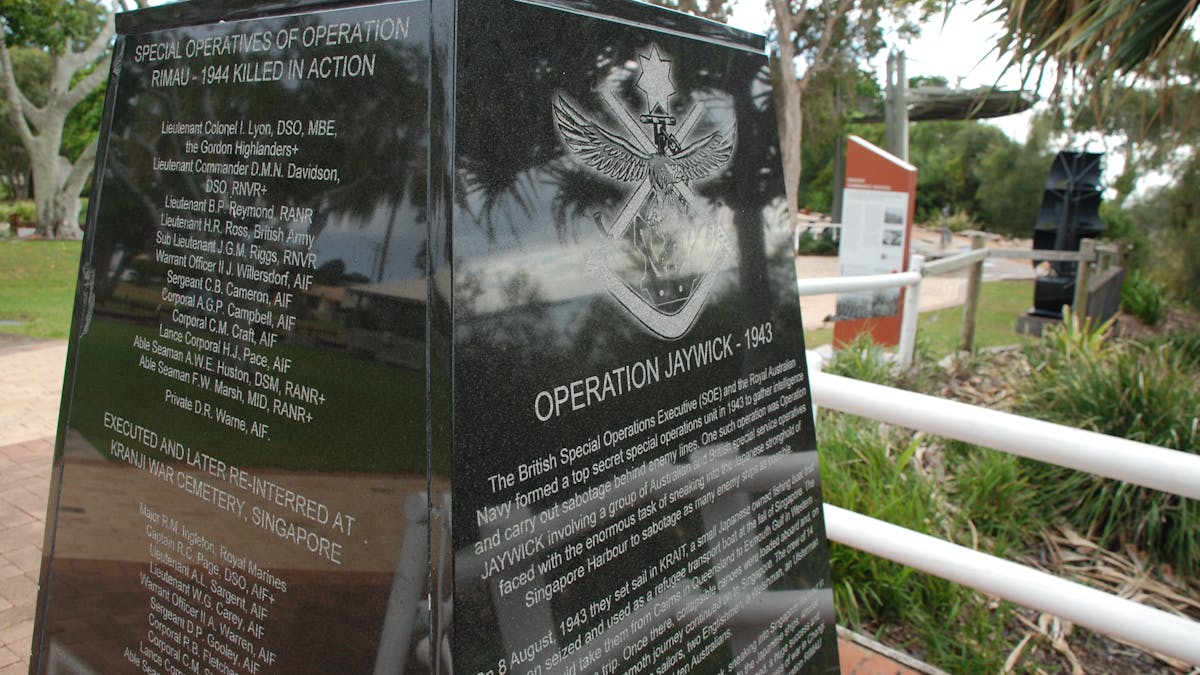 photo showing close detail of the Krait Memorial at Dayman Park