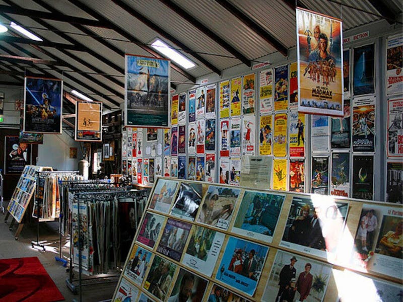 Inside the movie poster museum adjoining the Amusu Theatre