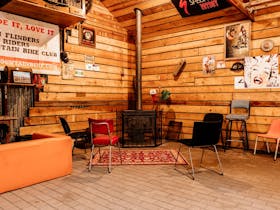 Fireplace in games room